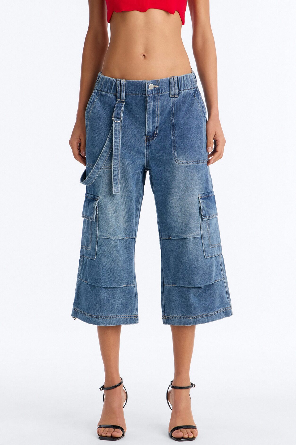 Next Mission Jogger Capri Jeans - Medium Wash