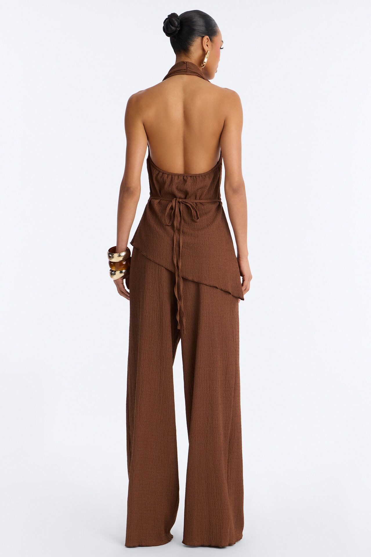 Evelyn Halter Pant Set - Mocha