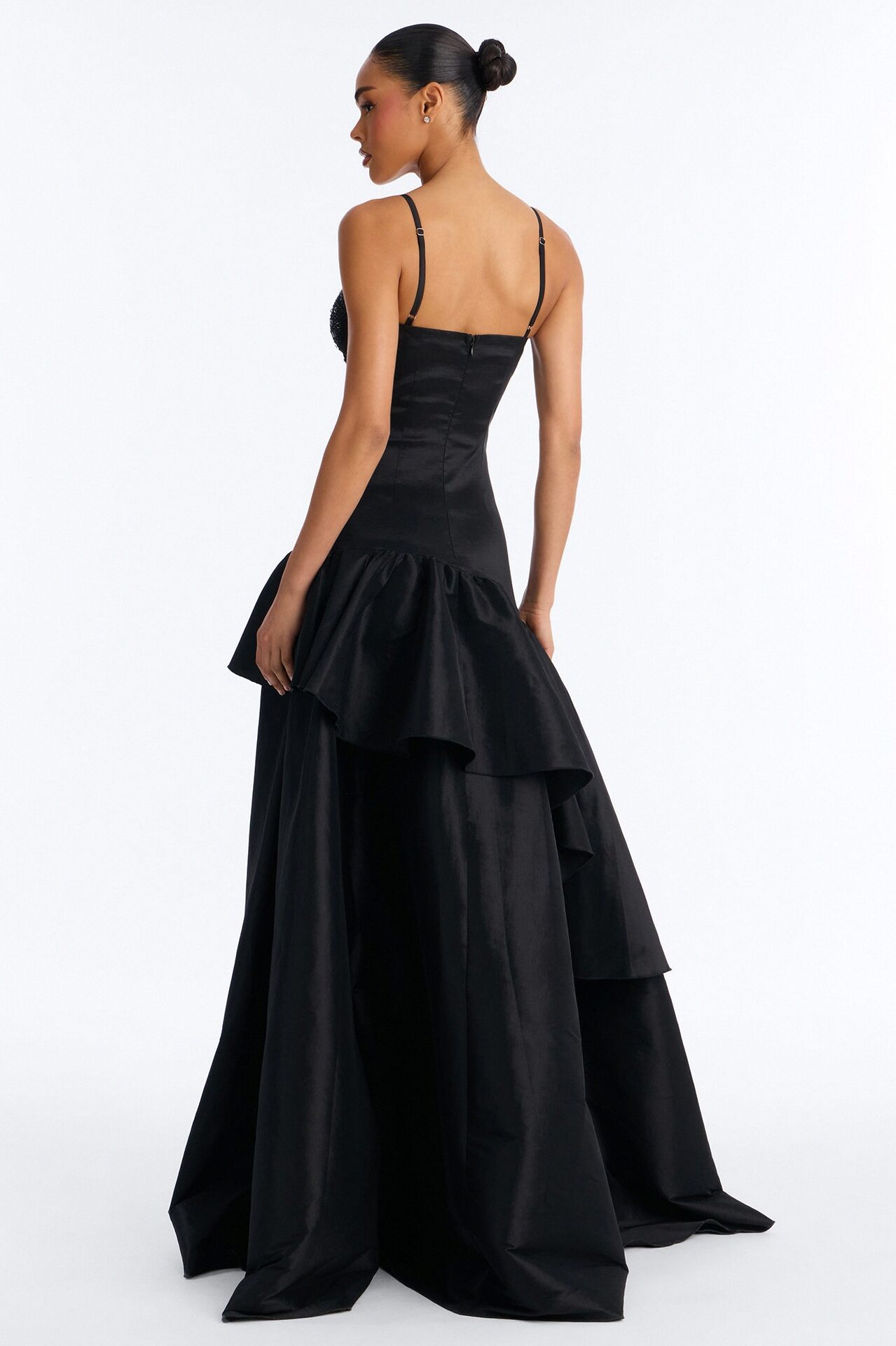 Blurred Memories Embellished Maxi Gown - Black