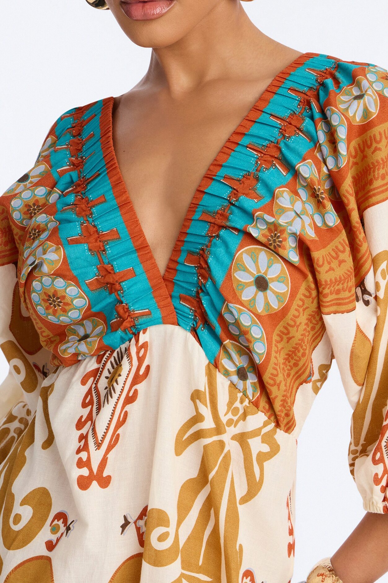 Kayla Printed Maxi Dress - Ivory/combo