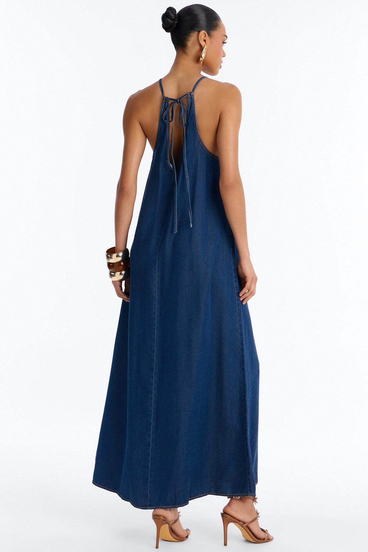 Daytime Chic Denim Maxi Dress - Dark Wash