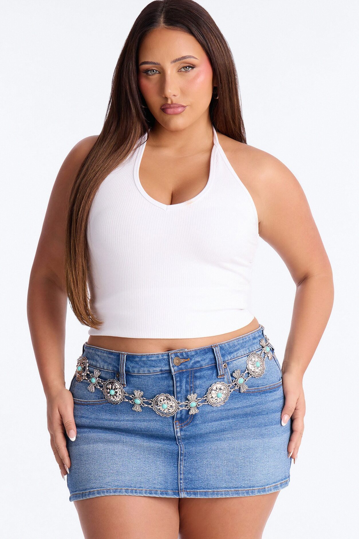 Dance With Me Chain Belt - Turquoise