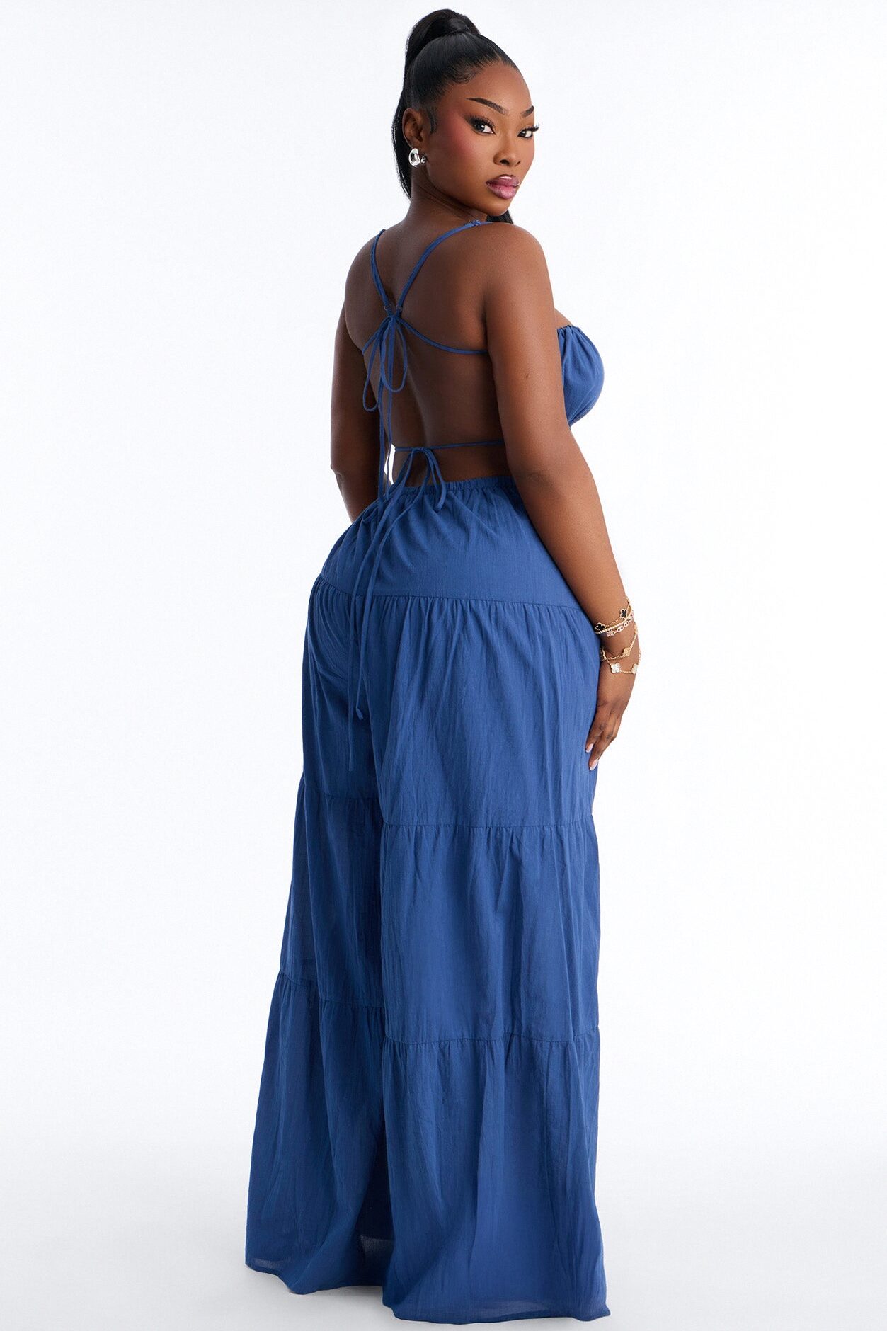 On A Getaway Wide Leg Jumpsuit - Denim