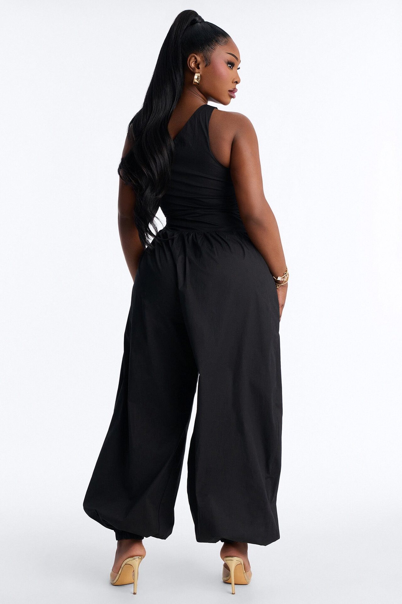 Priya Balloon Leg Jumpsuit - Black