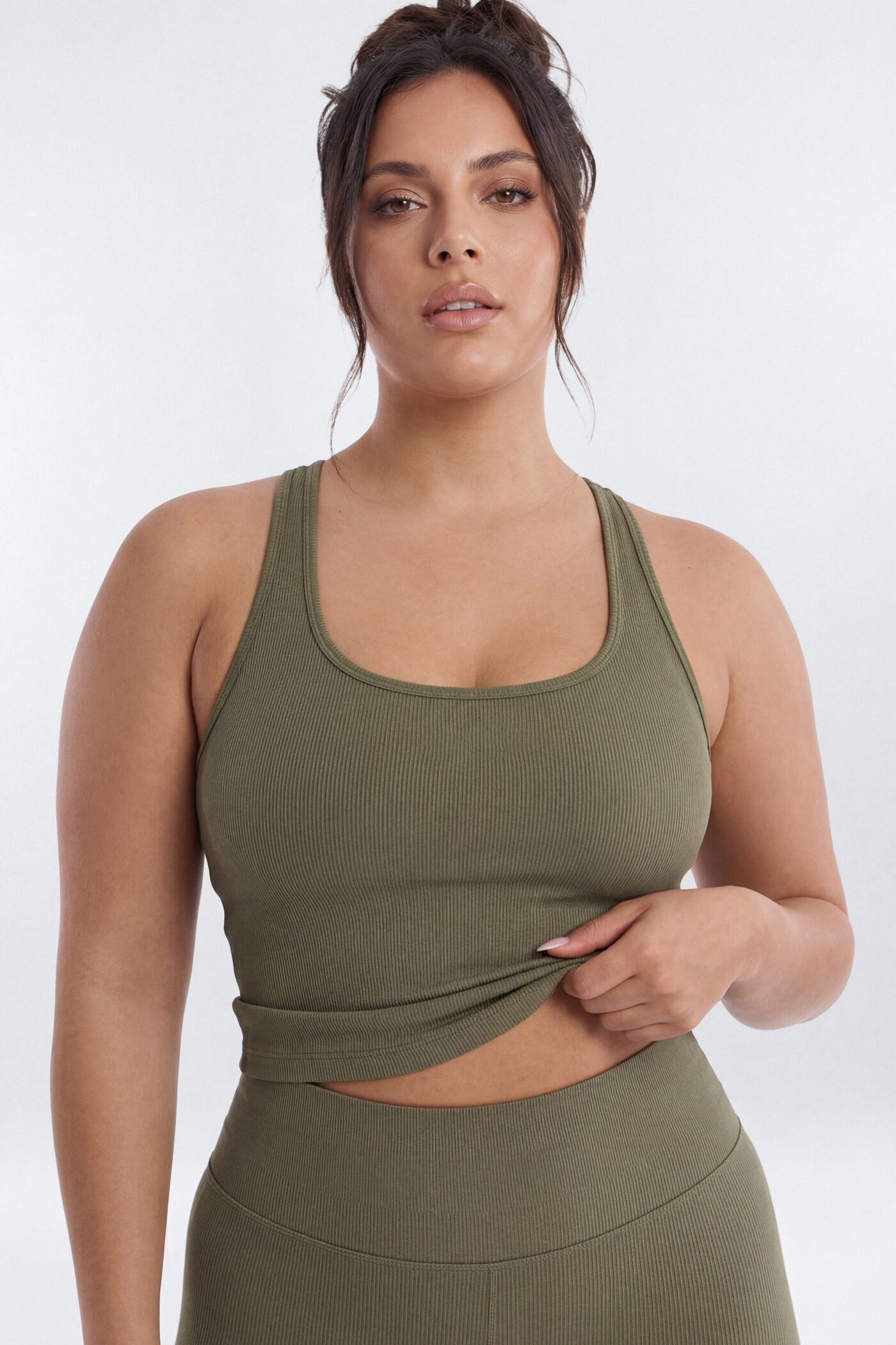 SeamlessLift™ Scoop Neck Racerback Active Tank - Moss