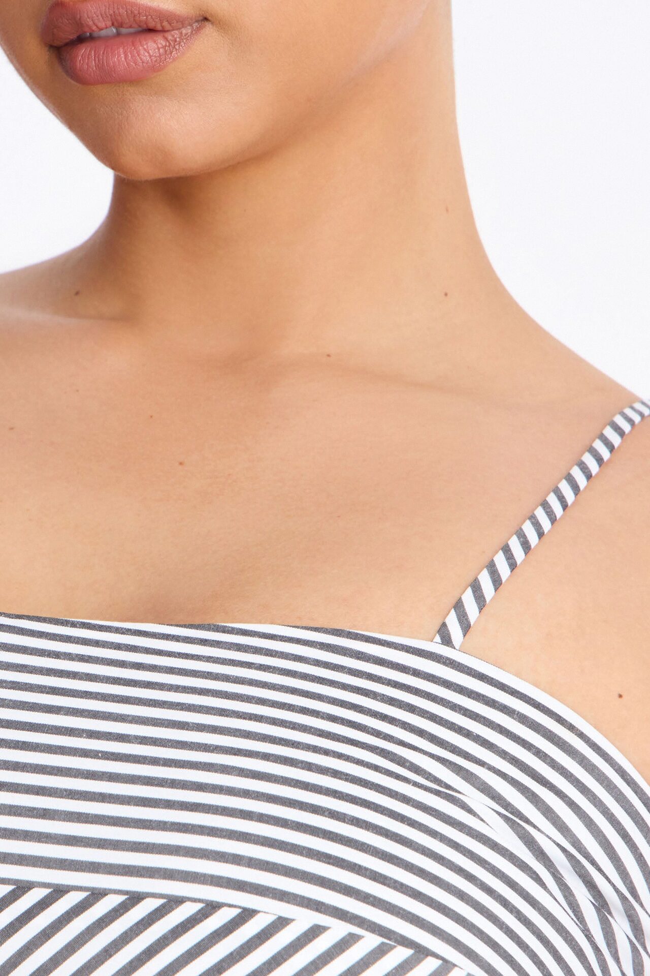 Sadie Striped Poplin Midi Dress - Black/White