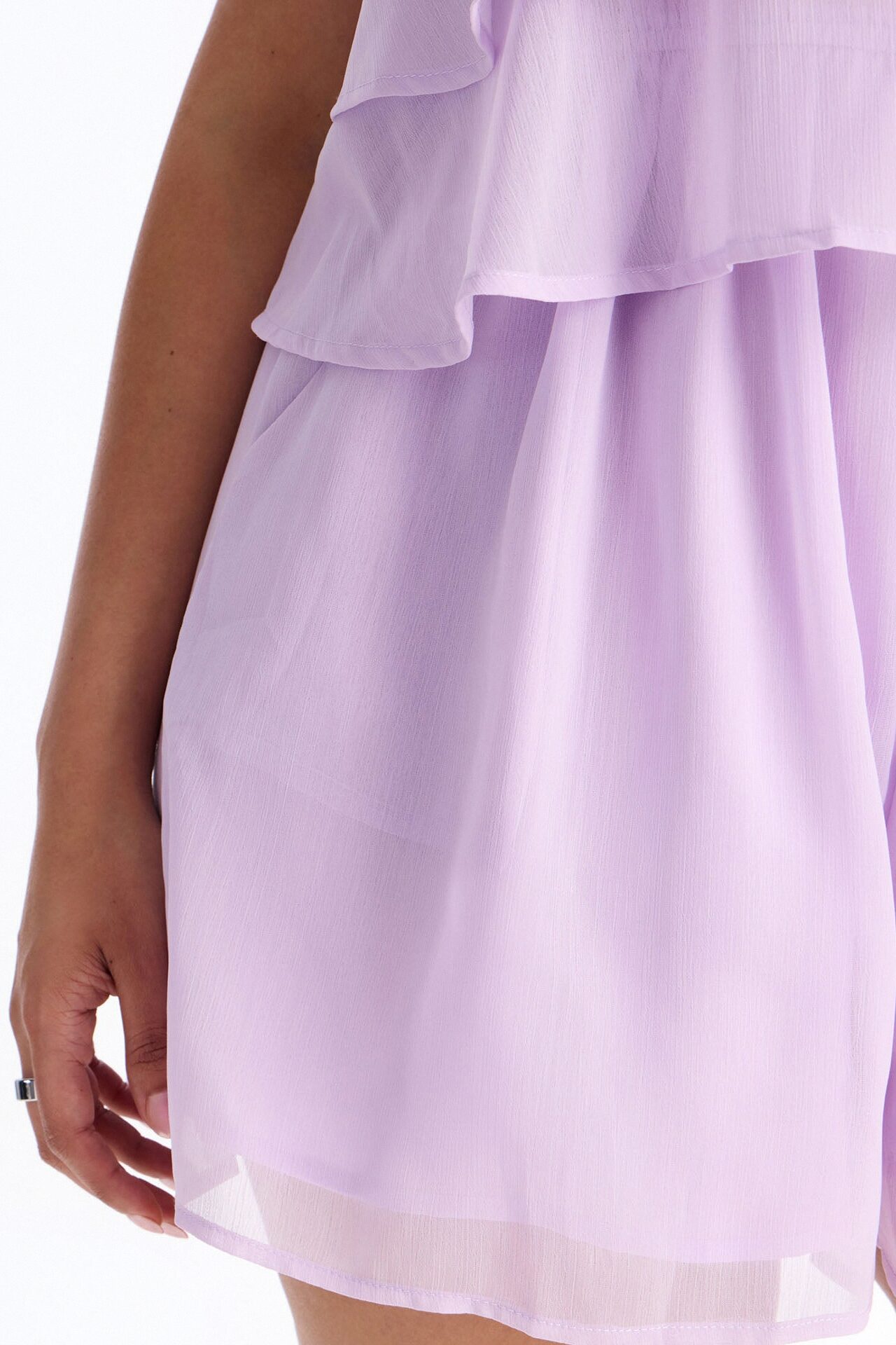 Josephine Chiffon Ruffle Romper - Lilac