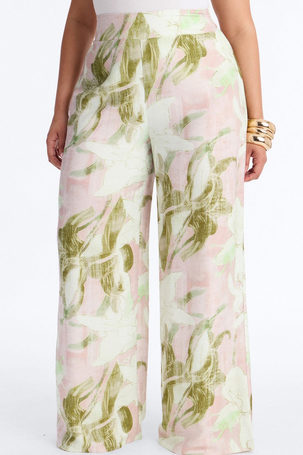 Fiona Floral Wide Leg Pant - Pink/combo