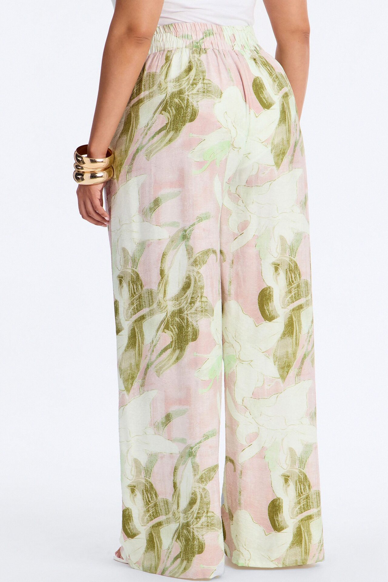 Fiona Floral Wide Leg Pant - Pink/combo