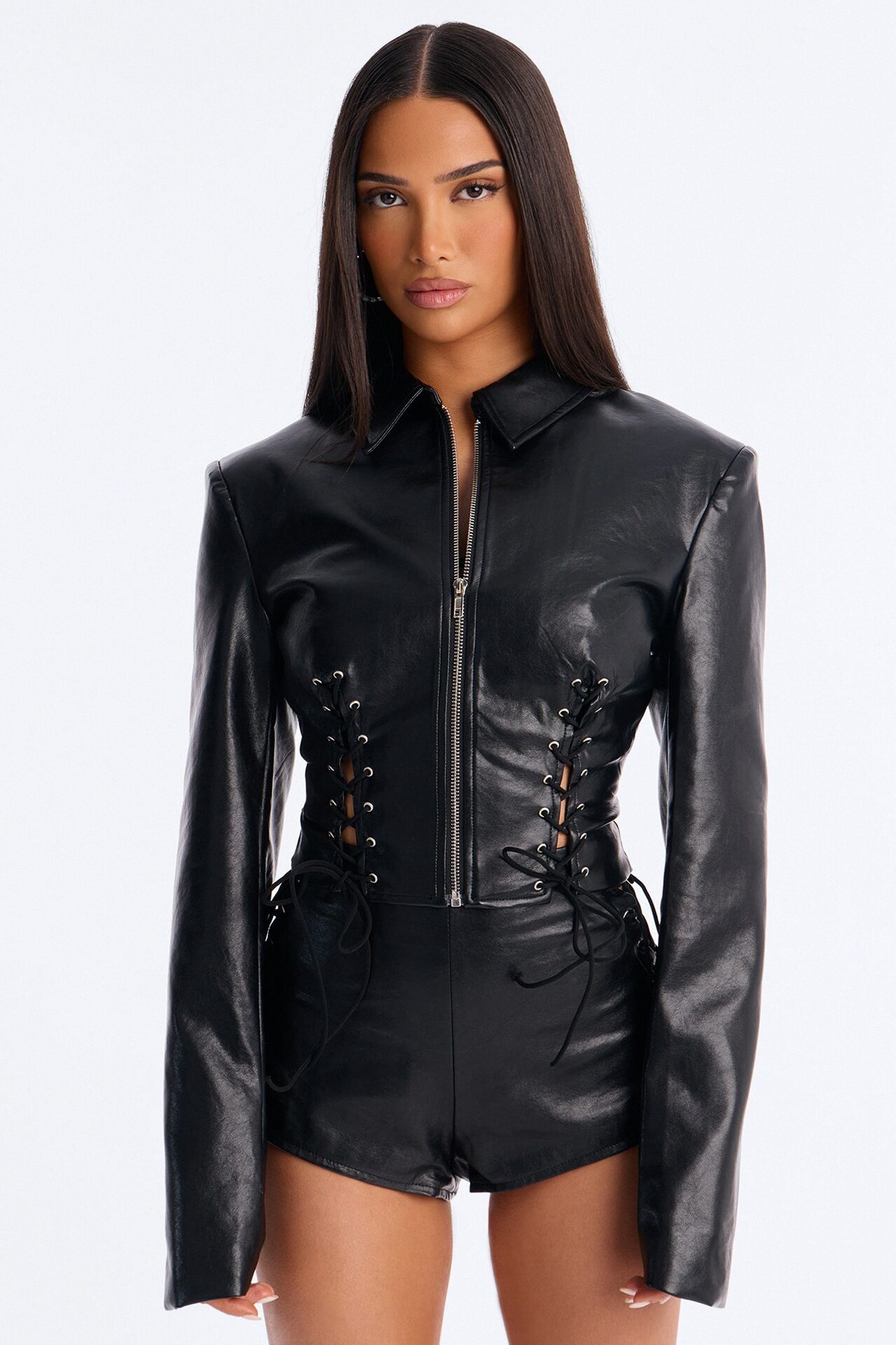 Electric Faux Leather Jacket - Black