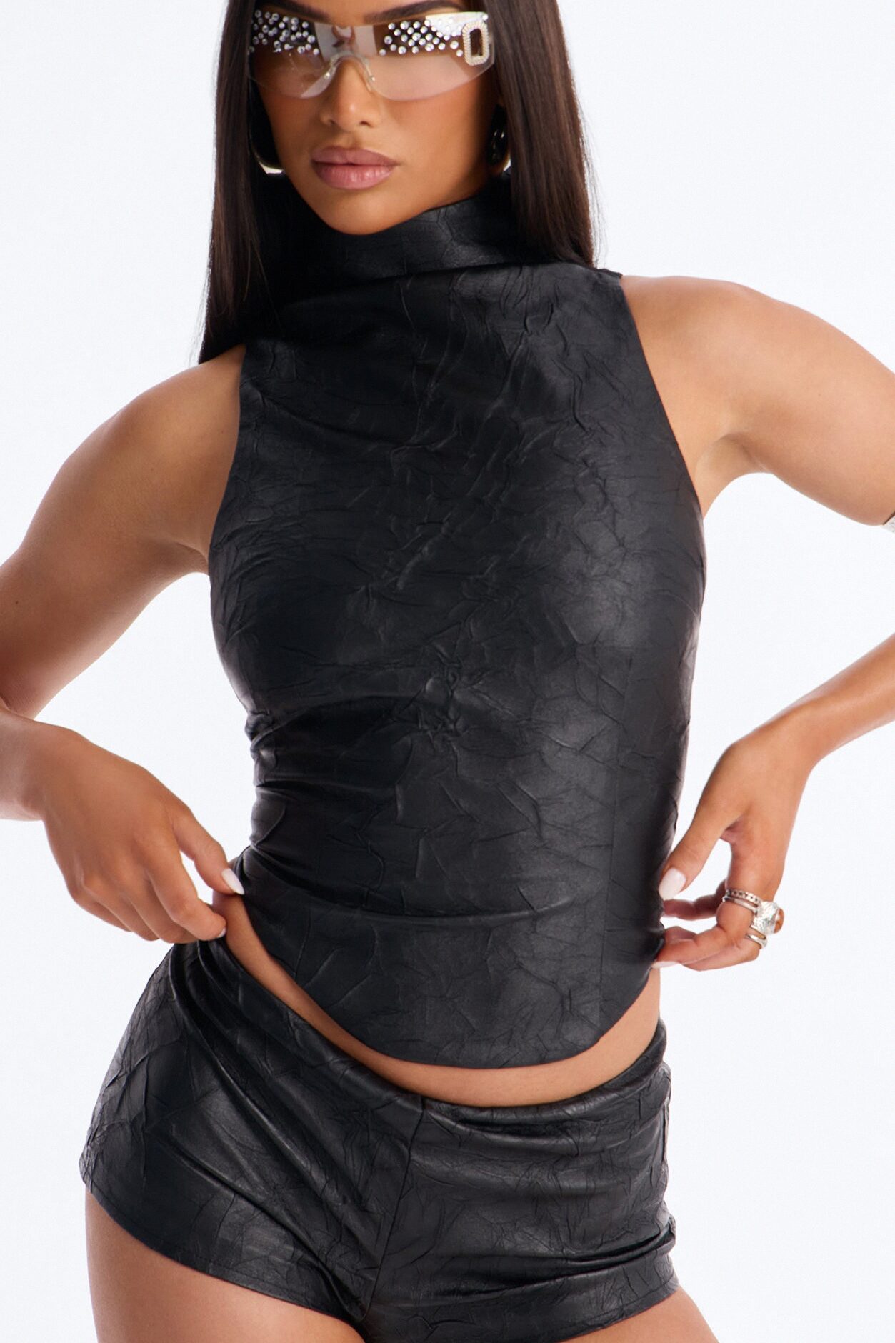 Shadow Micro Mini Short Set - Black
