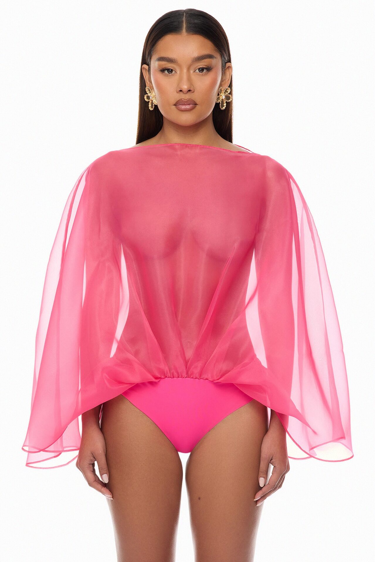 Fall In Love Taffeta Skirt Set - Hot Pink