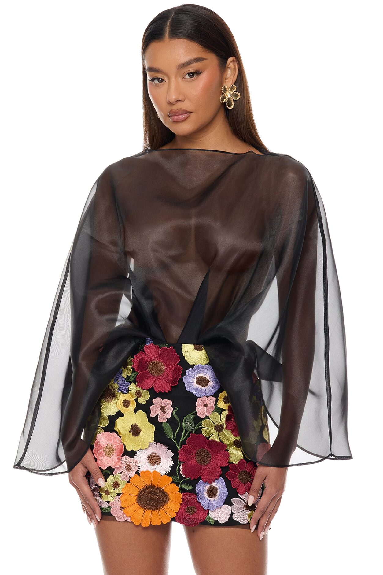 Fall In Love Taffeta Skirt Set - Black/combo