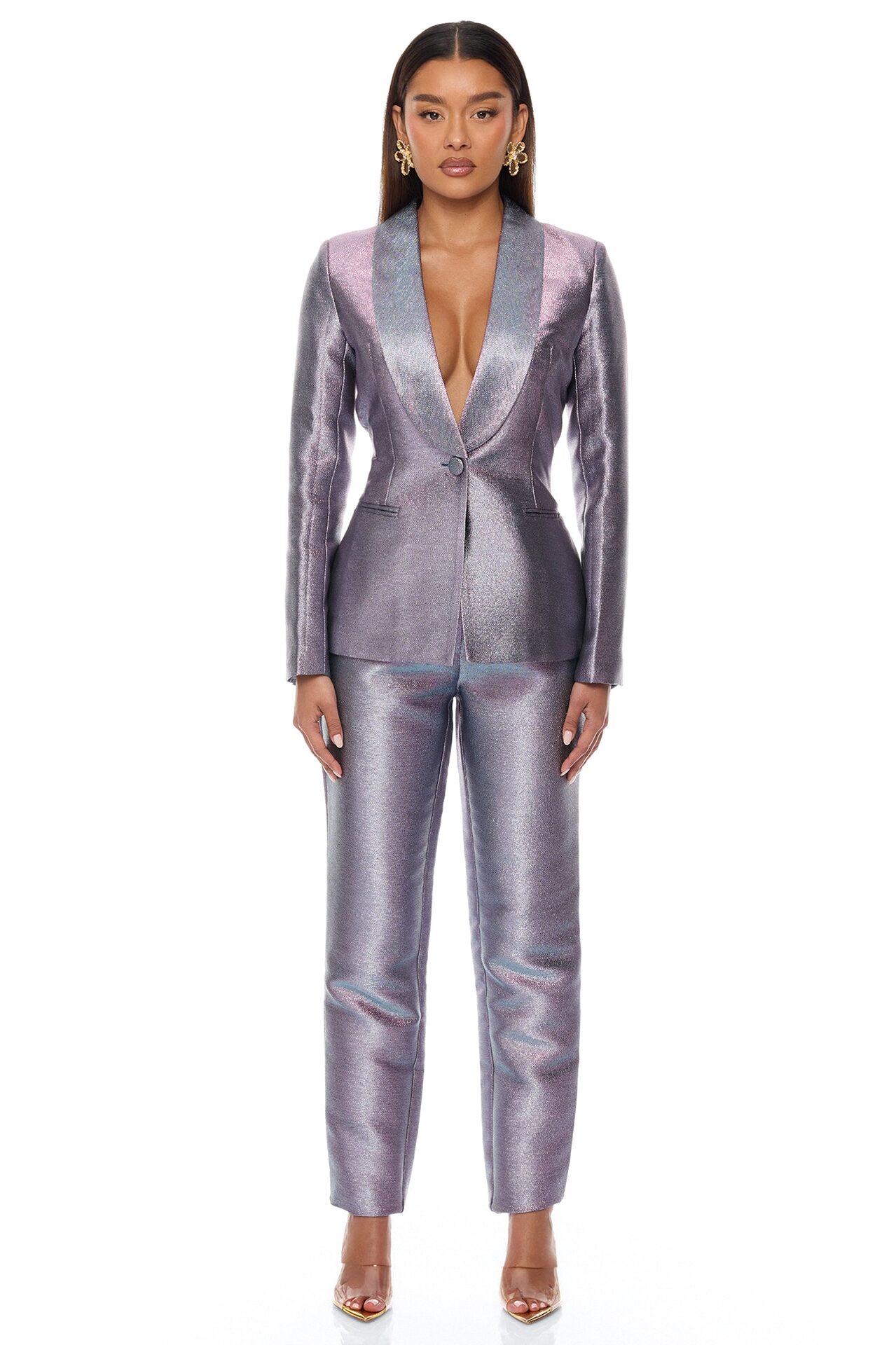 Cosmic Dream Metallic Pant Set - Blue/combo