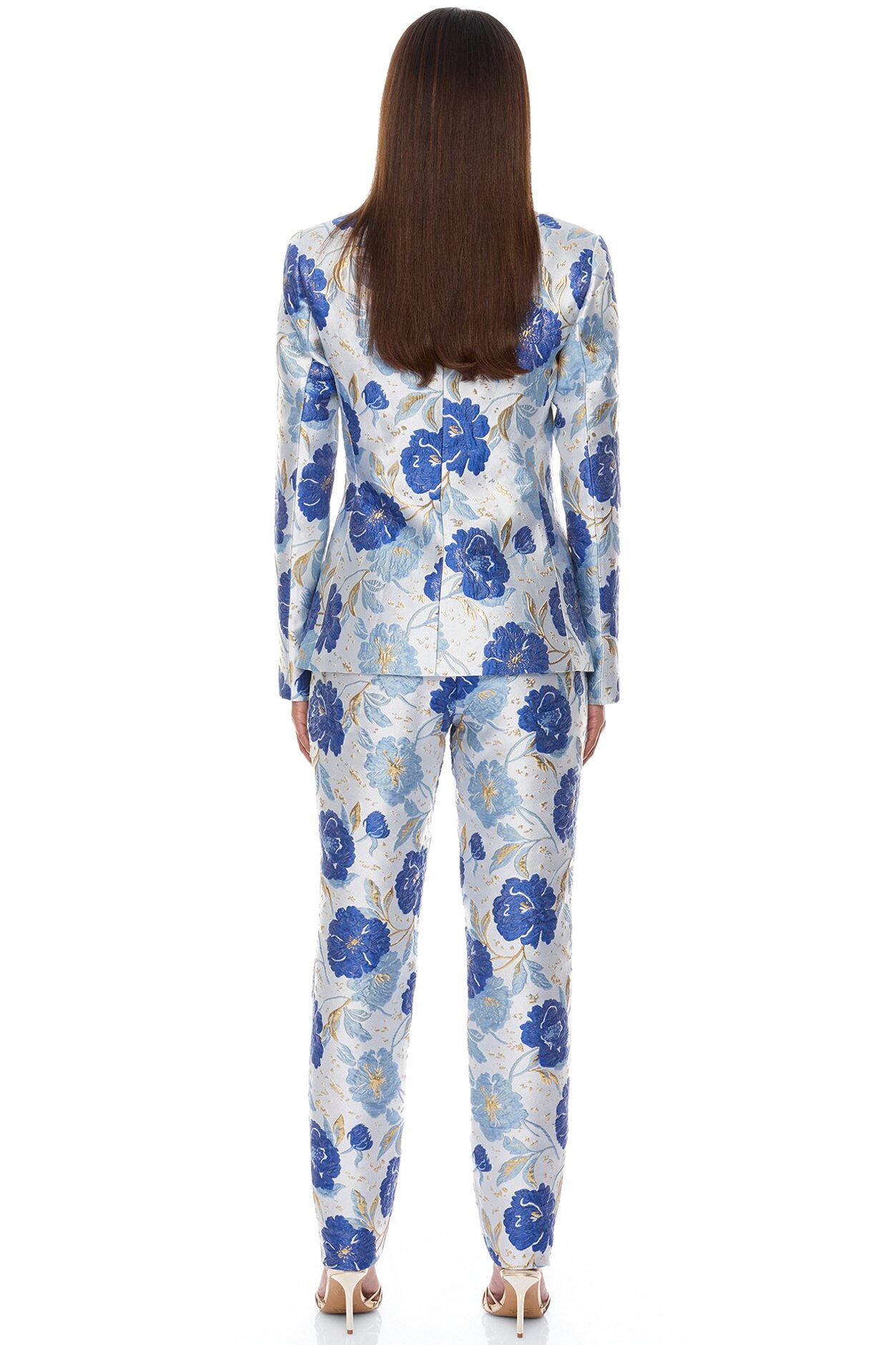 Florencia Jacquard Pant Set - Blue/combo
