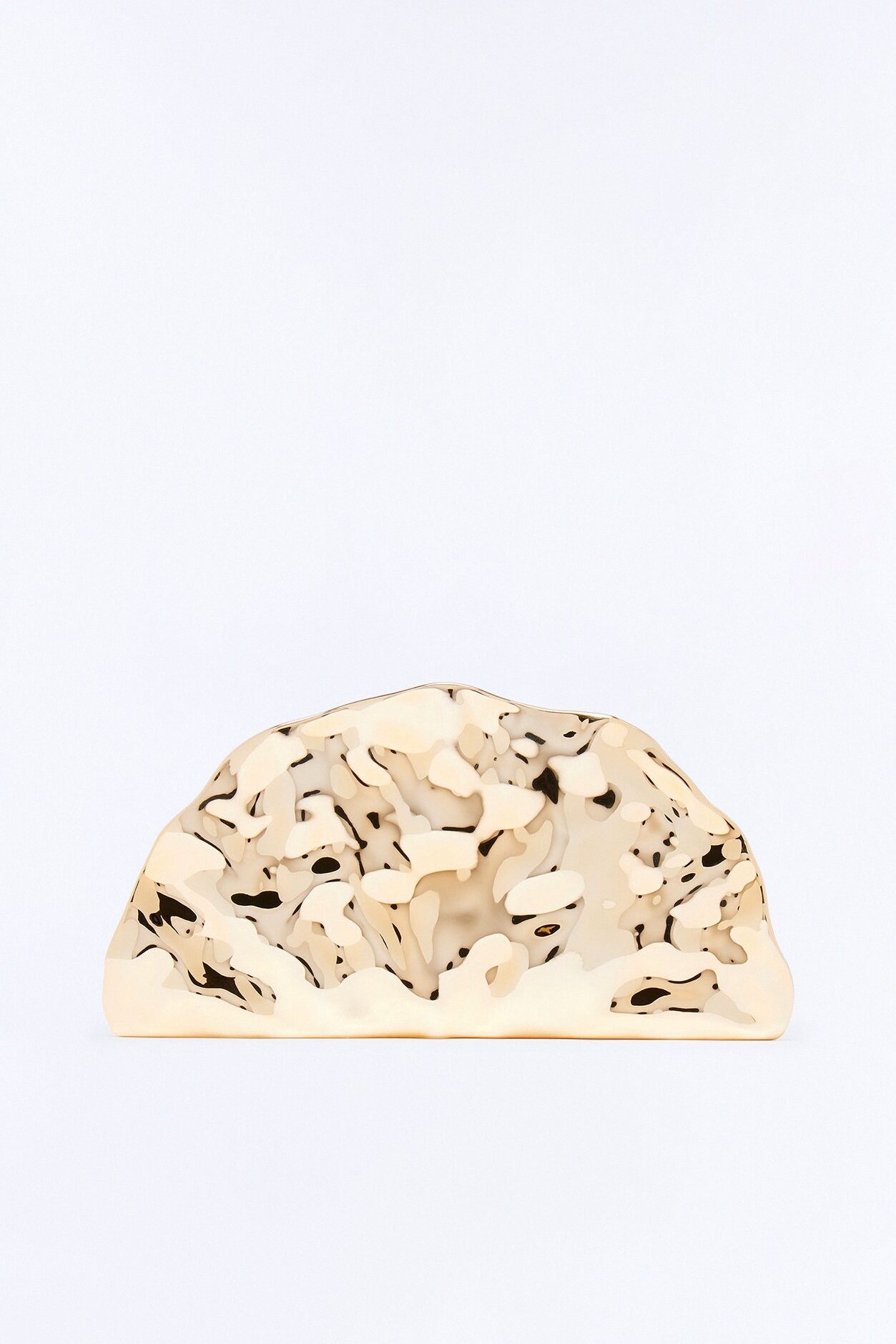Solar Flare Textured Metal Clutch - Gold
