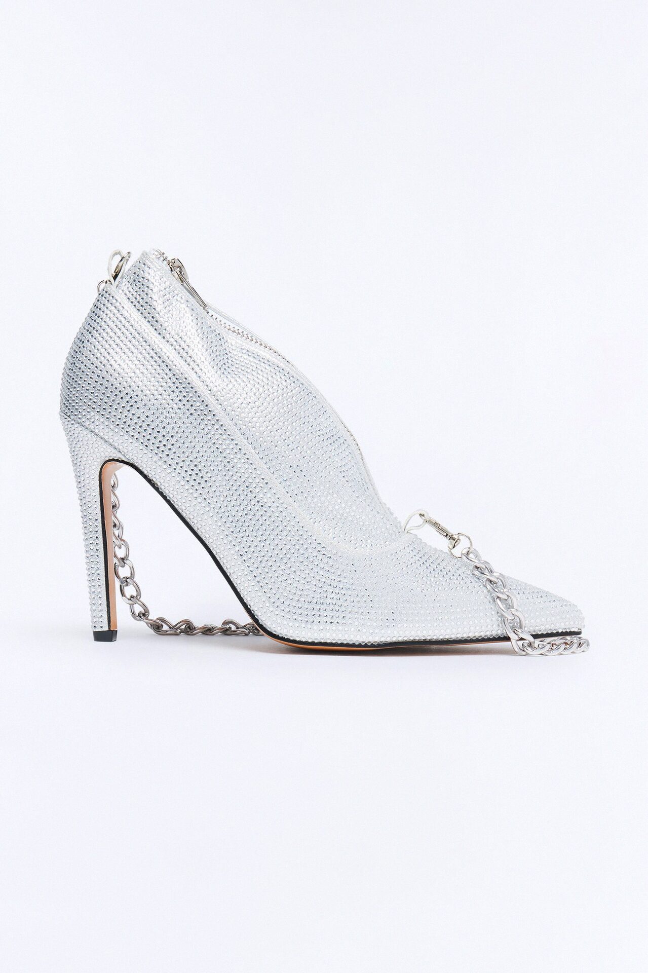 Cinderella Sequin Shoe Clutch - Silver