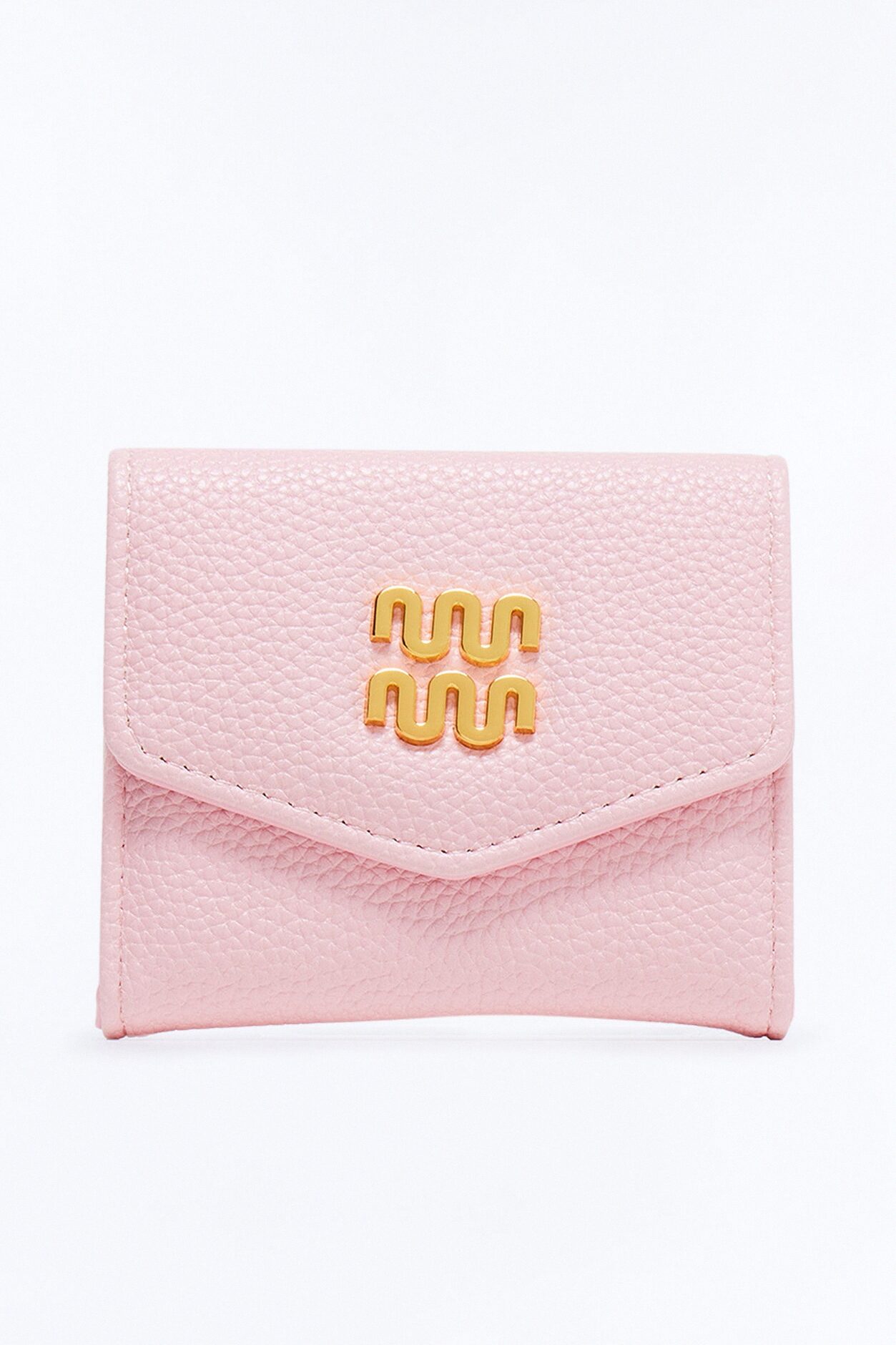 Shopping Vibes Faux Leather Fold Over Wallet - Pink