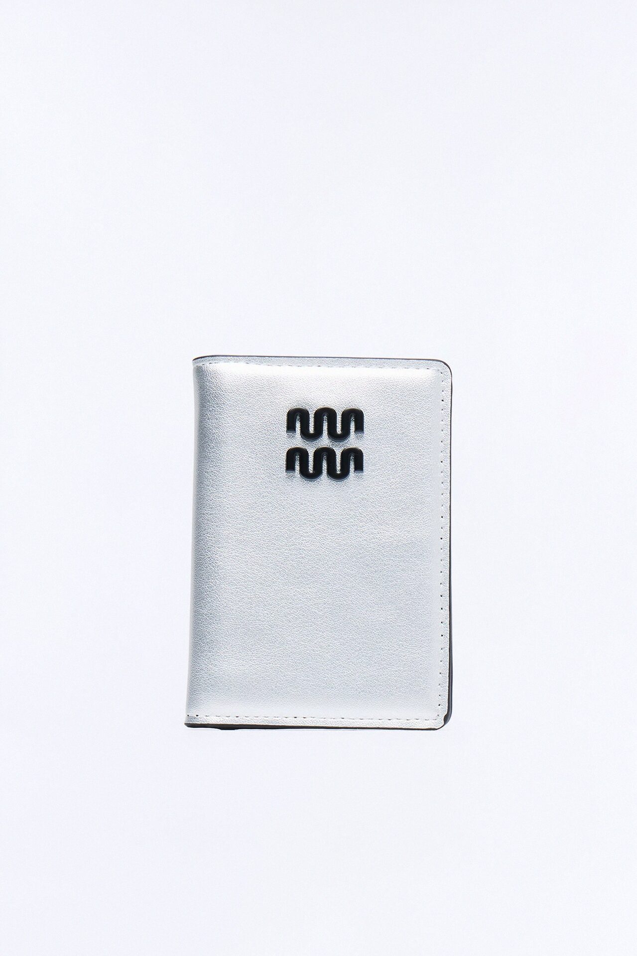 True Power Faux Leather Fold Over Cardholder - Silver