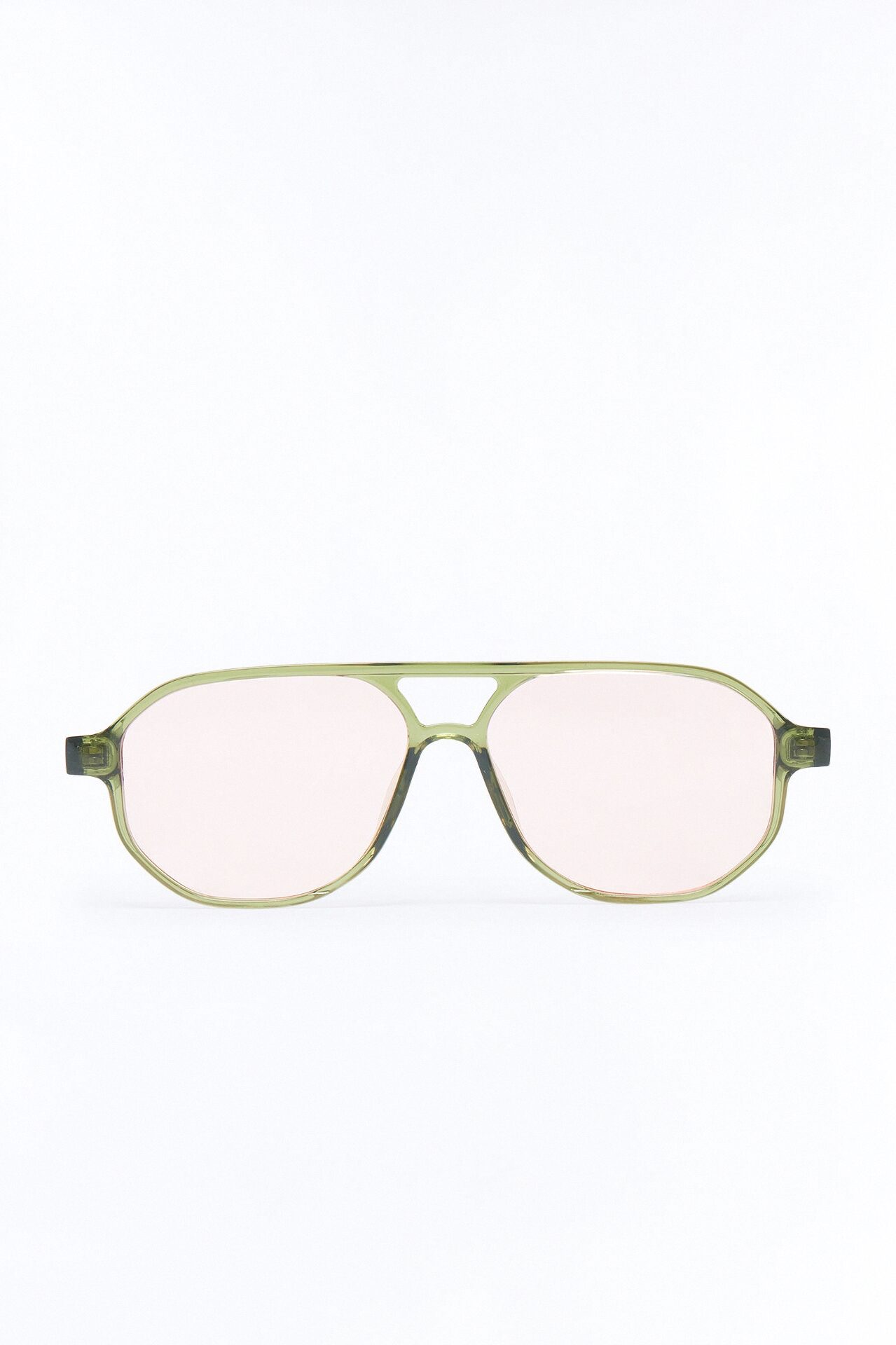 Strawberry Matcha Aviator Sunglasses - Green/combo