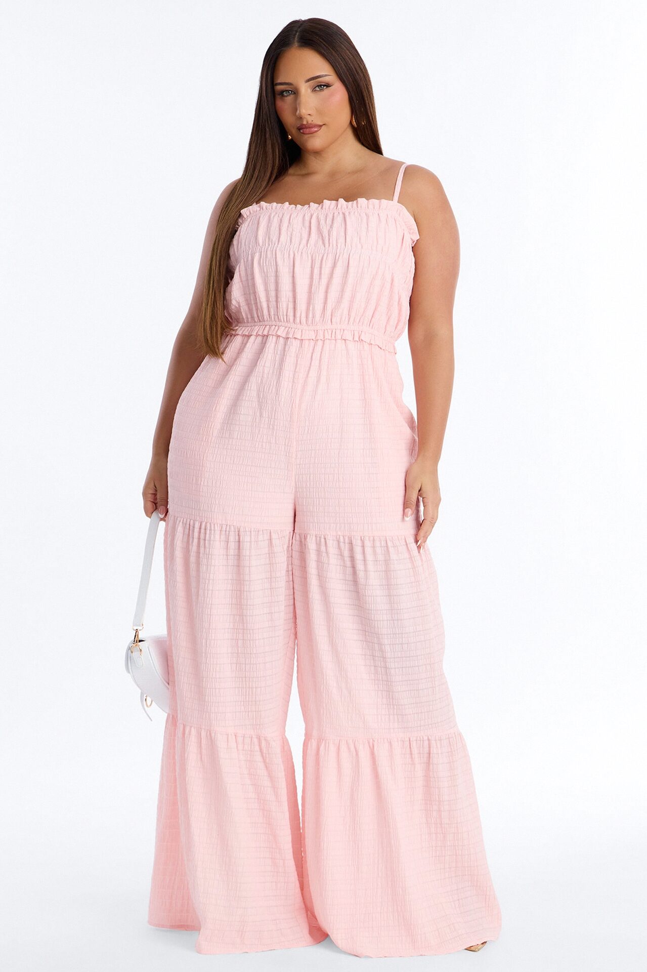 Marla Tiered Wide Leg Jumpsuit - Pink