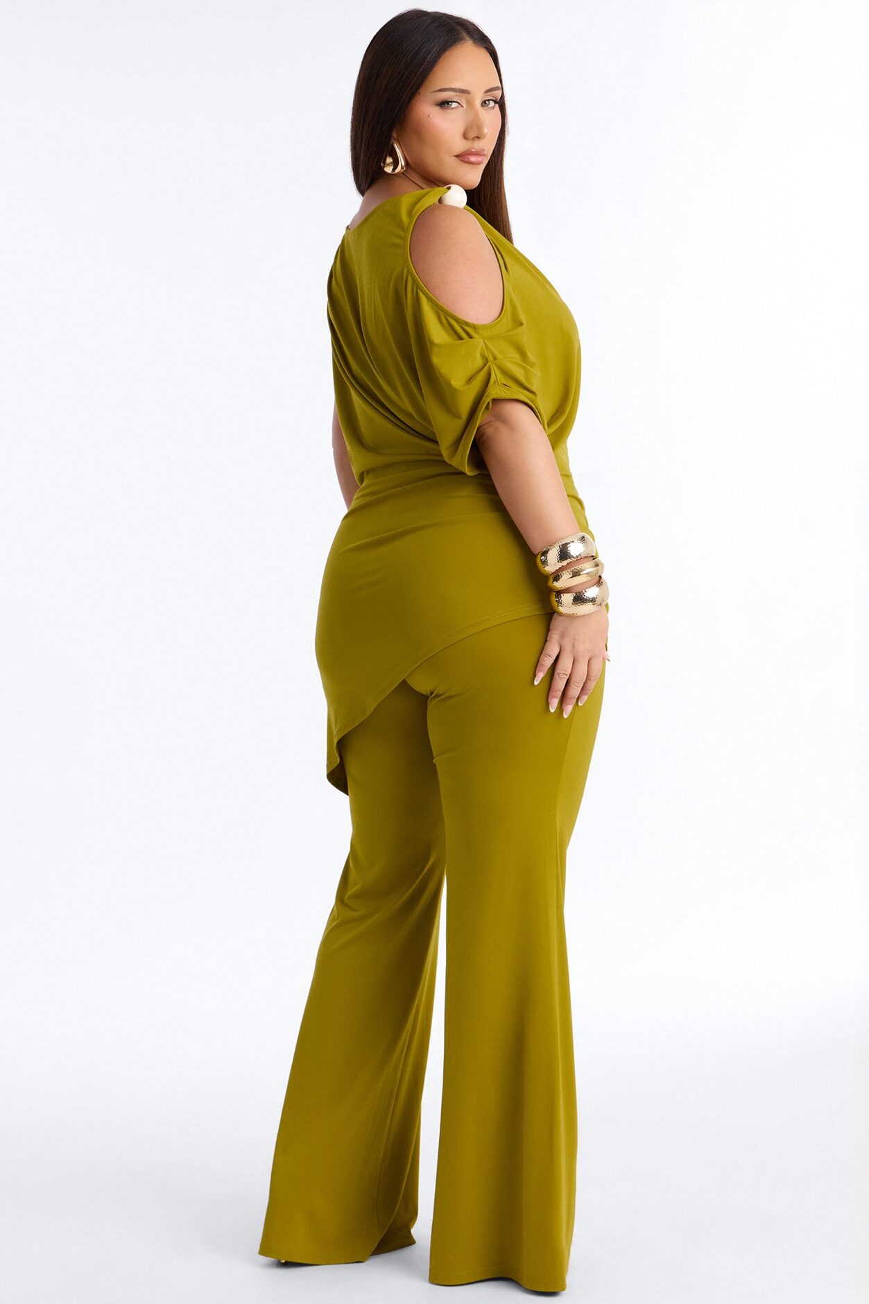 Victoria Asymmetrical Pant Set - Olive