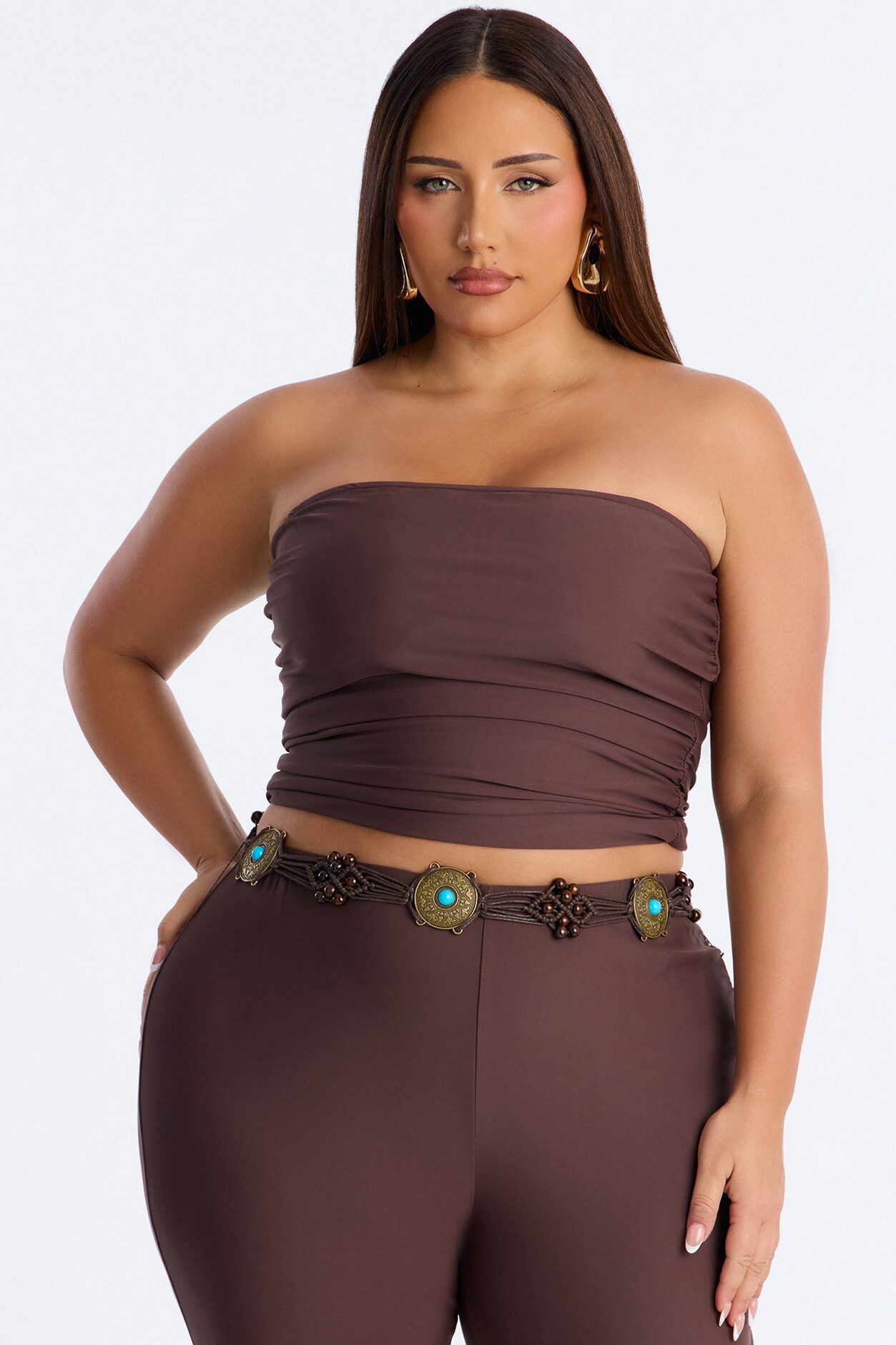 Boho Moment 3 Piece Pant Set - Chocolate