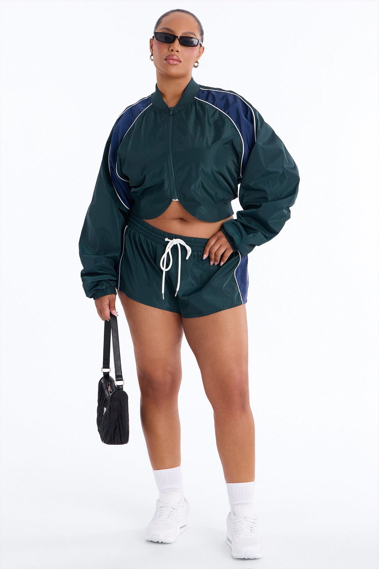 Your Best Shot Double Zip Windbreaker Jacket - Green/combo