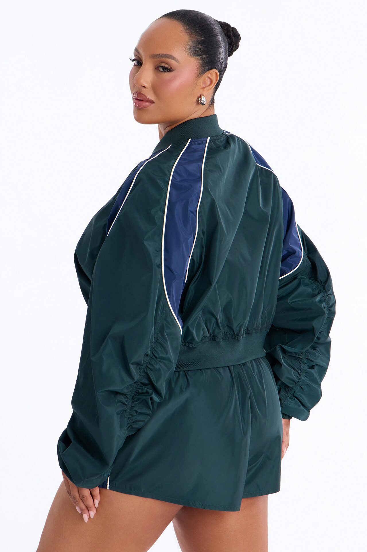 Your Best Shot Double Zip Windbreaker Jacket - Green/combo