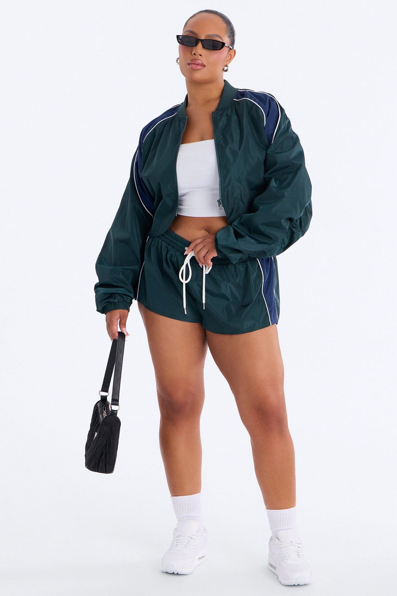 Your Best Shot Windbreaker Track Micro Short - Green/combo