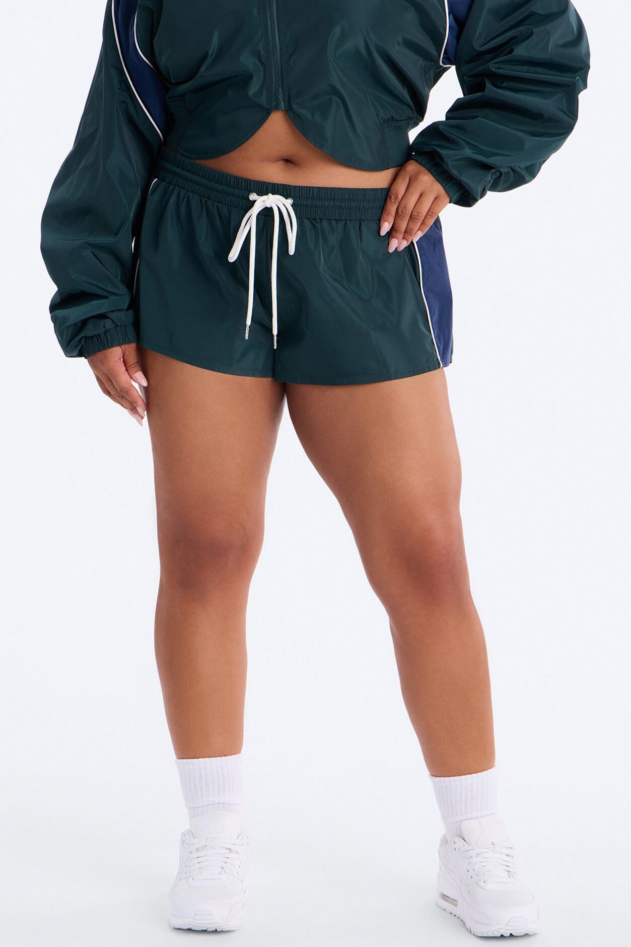 Your Best Shot Windbreaker Track Micro Short - Green/combo