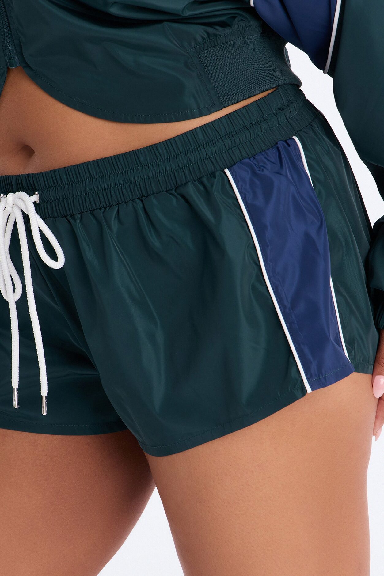 Your Best Shot Windbreaker Track Micro Short - Green/combo