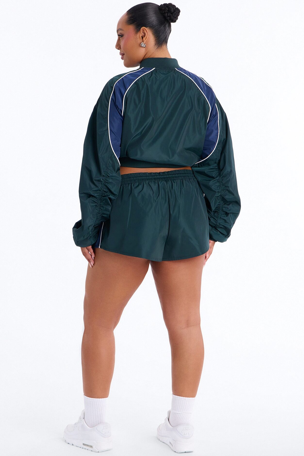 Your Best Shot Windbreaker Track Micro Short - Green/combo