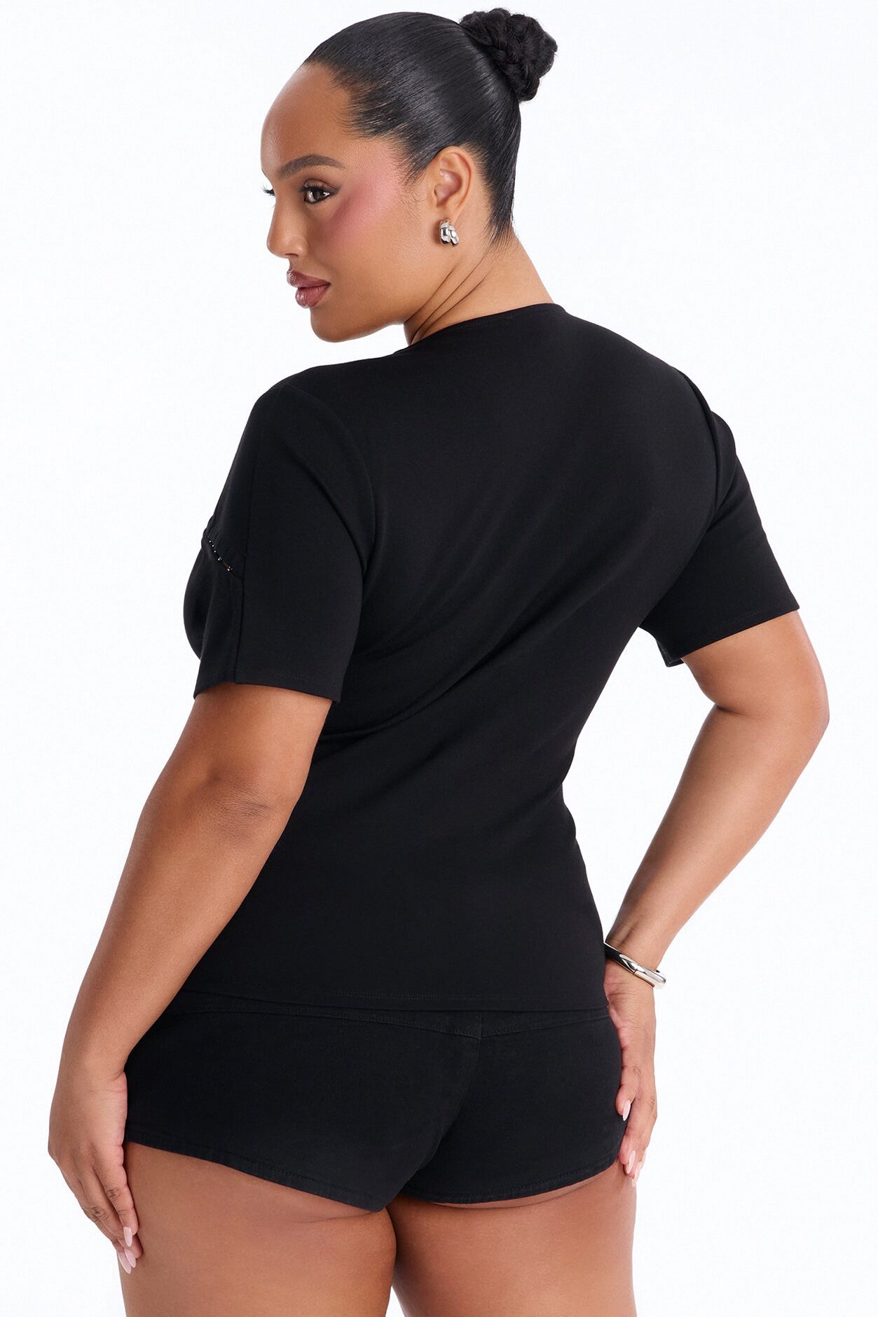 Hooked On You Short Sleeve Top - Black