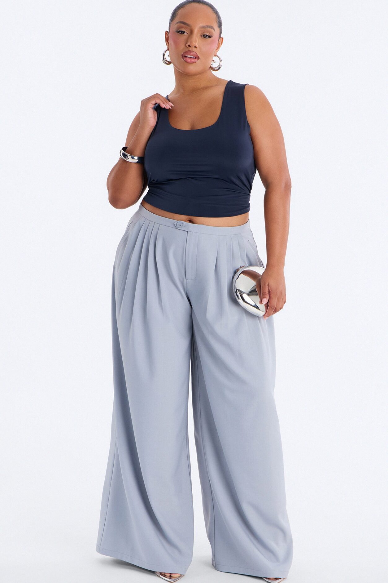 Power Moves Daily Pleated Low Rise Trouser 33″ - Blue