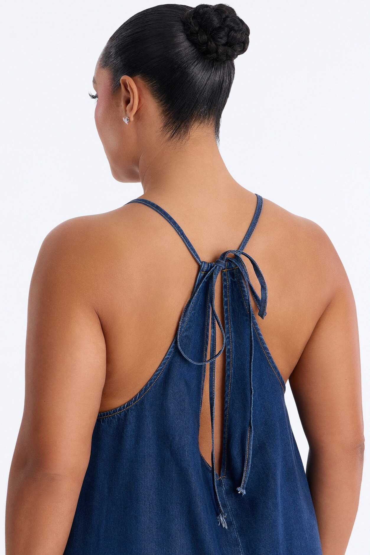 Daytime Chic Denim Maxi Dress - Dark Wash