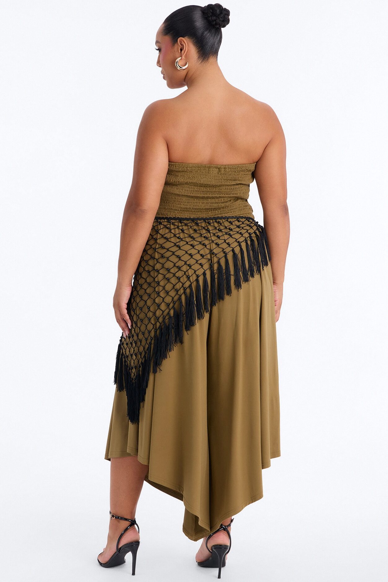 Effortless Daydream Jumpsuit And Scarf Set - Olive
