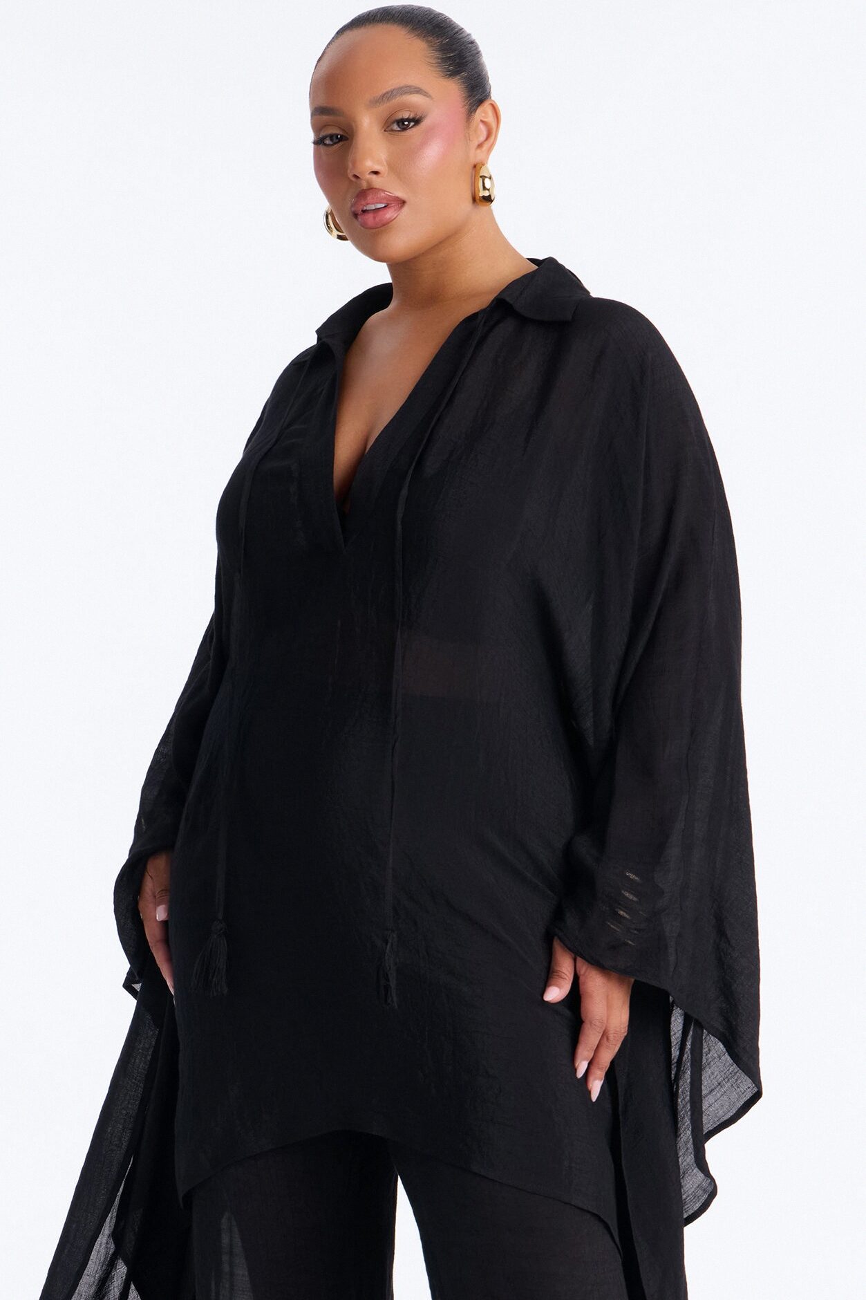 Addison Linen Pant Set - Black