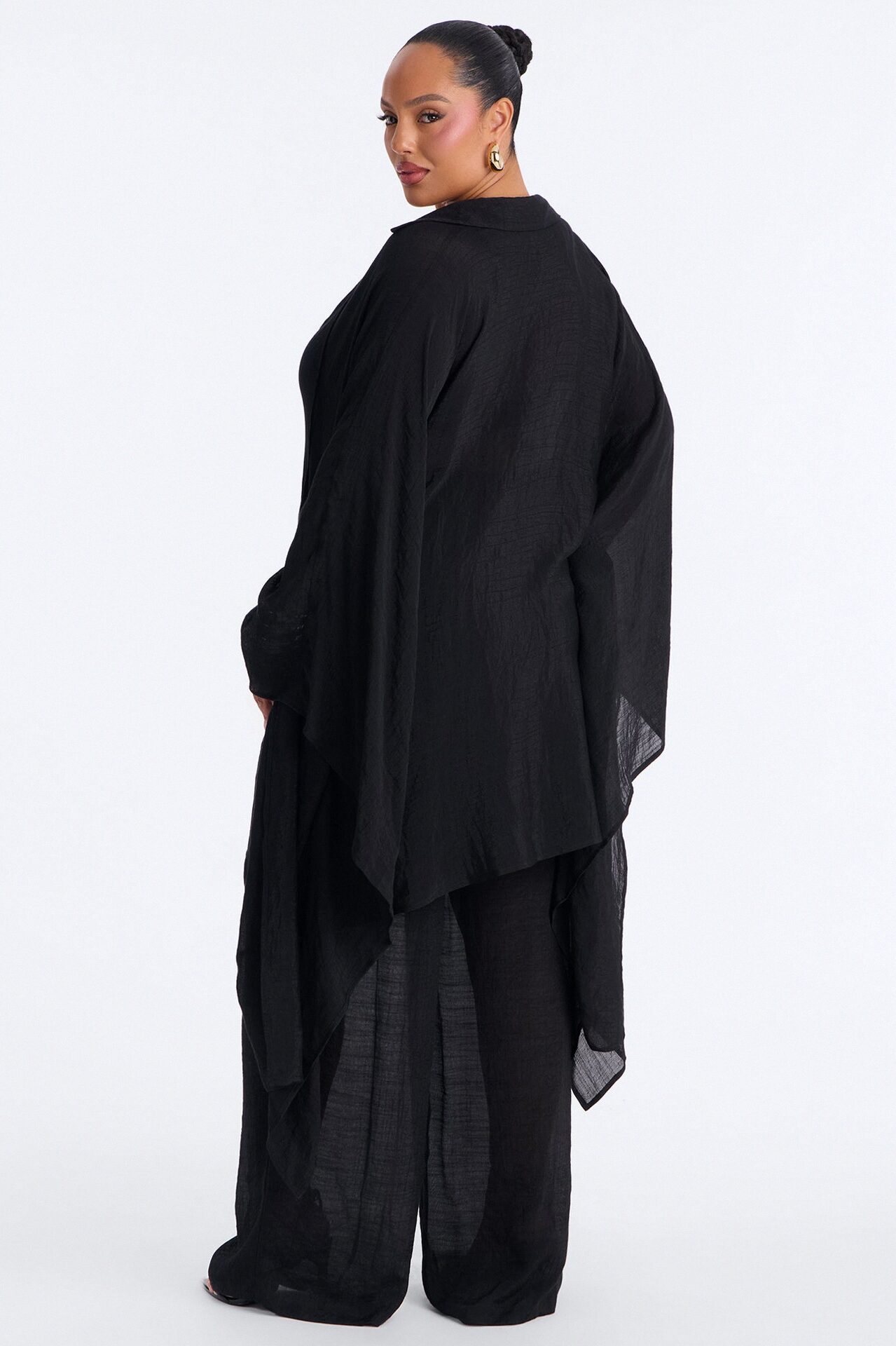Addison Linen Pant Set - Black