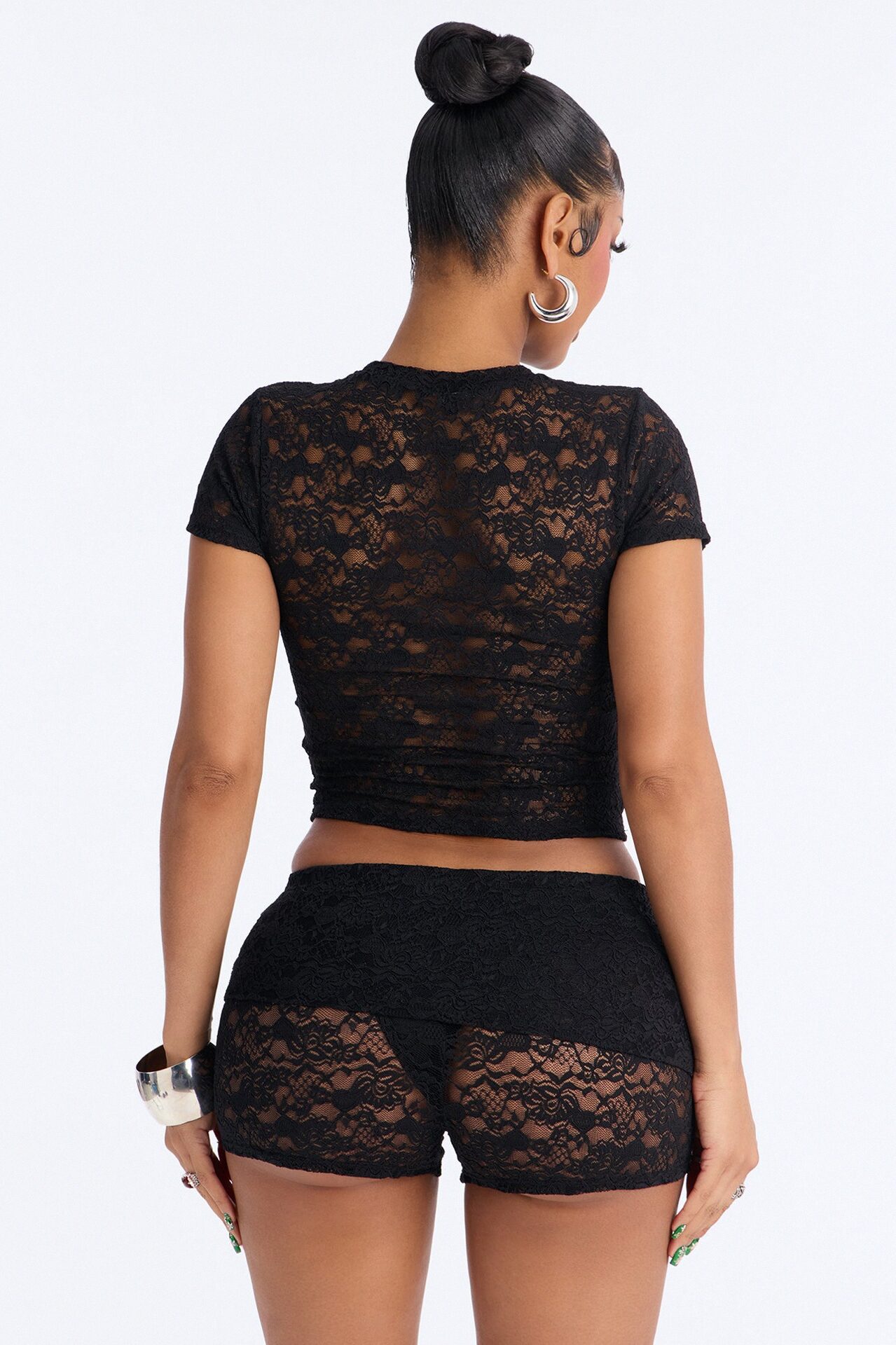 Ava Lace Short Set - Black