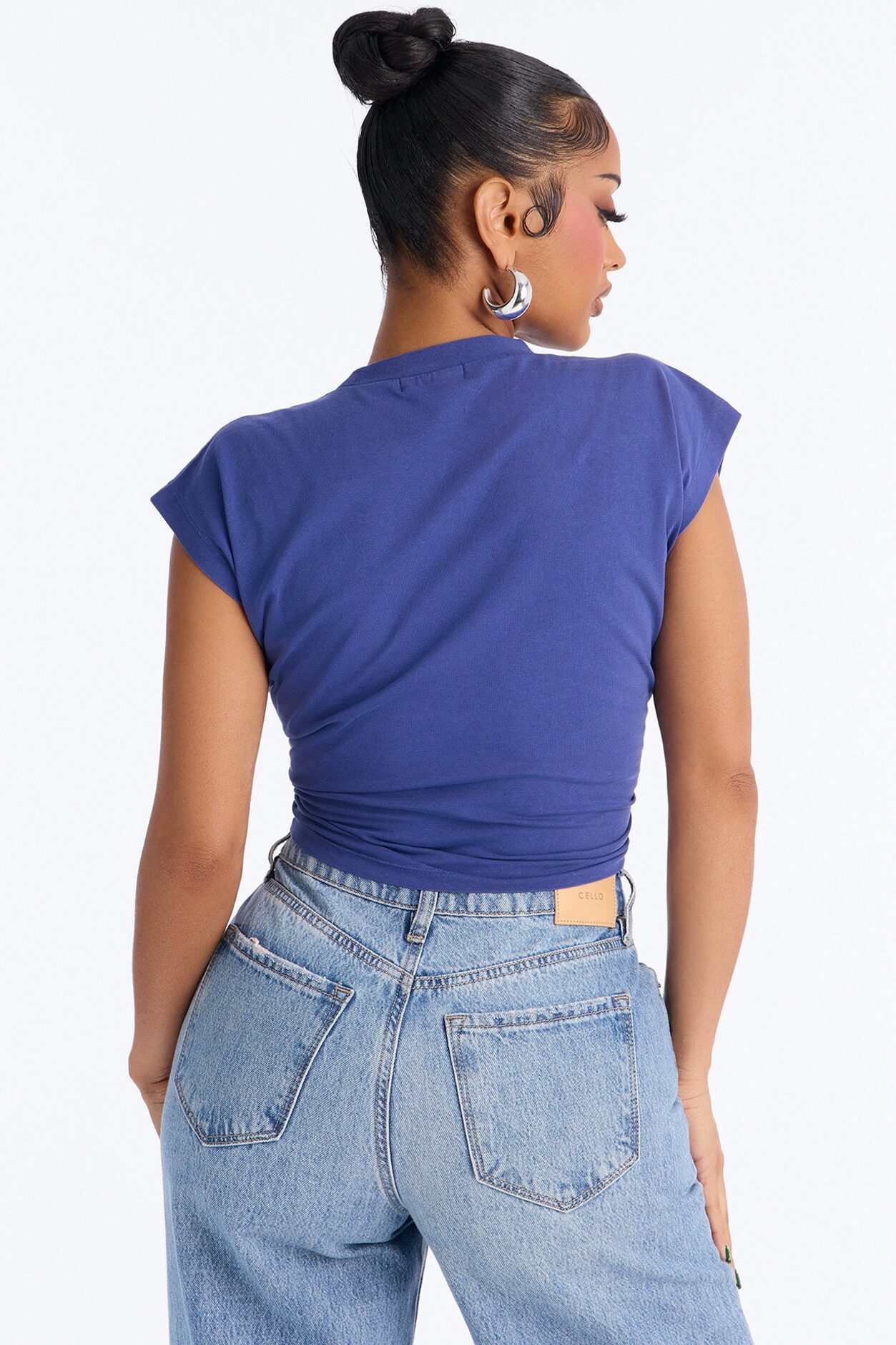 J'Adore Baddies Tie Front Muscle Tank - Navy