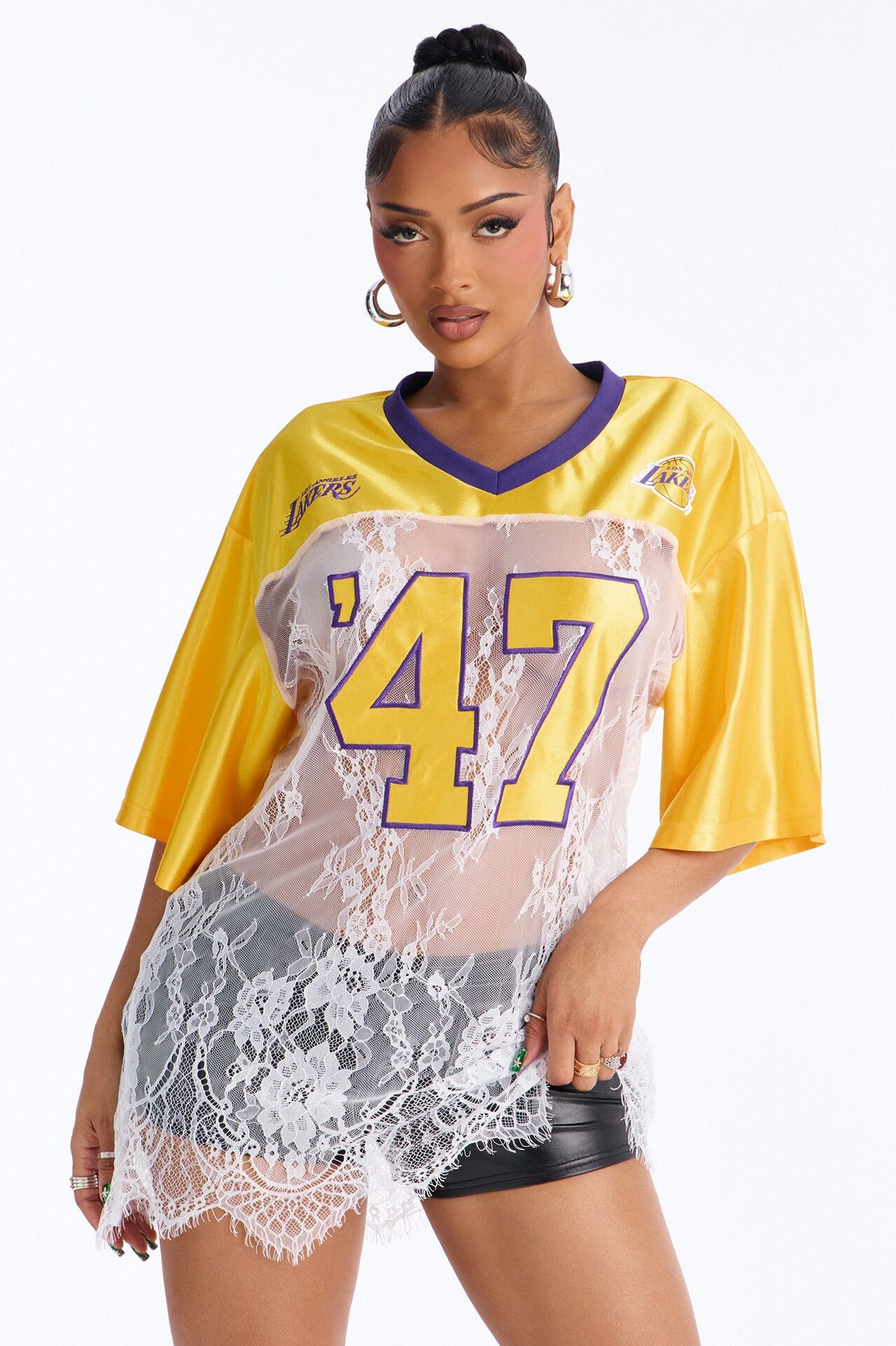 NBA LA Lakers Lace Top - White