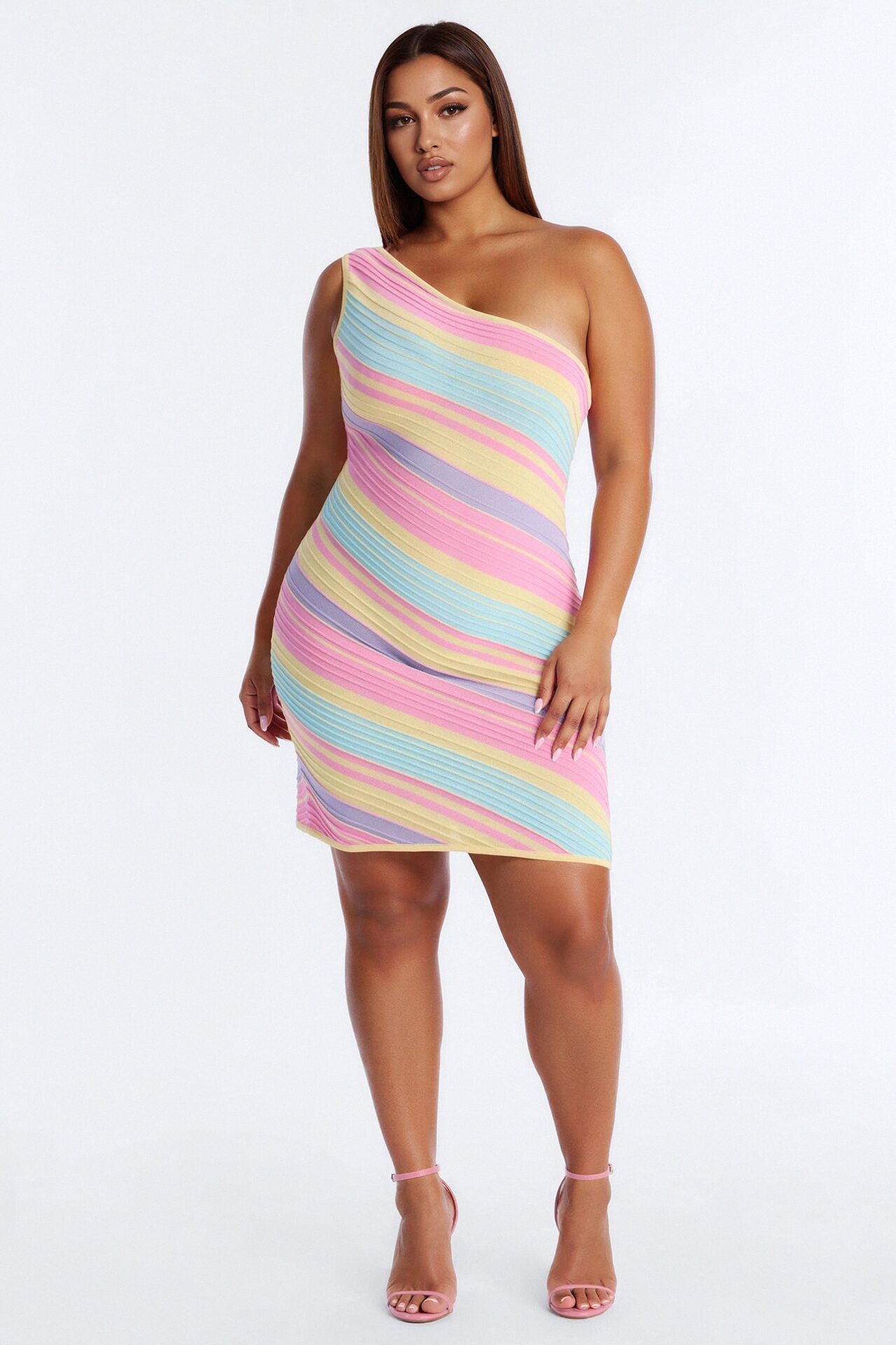 In A Daze Striped Sweater Mini Dress - Yellow/combo