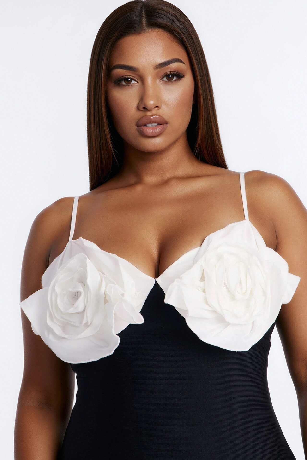 Talia Spaghetti Strap Bandage Mini Dress - Black/White