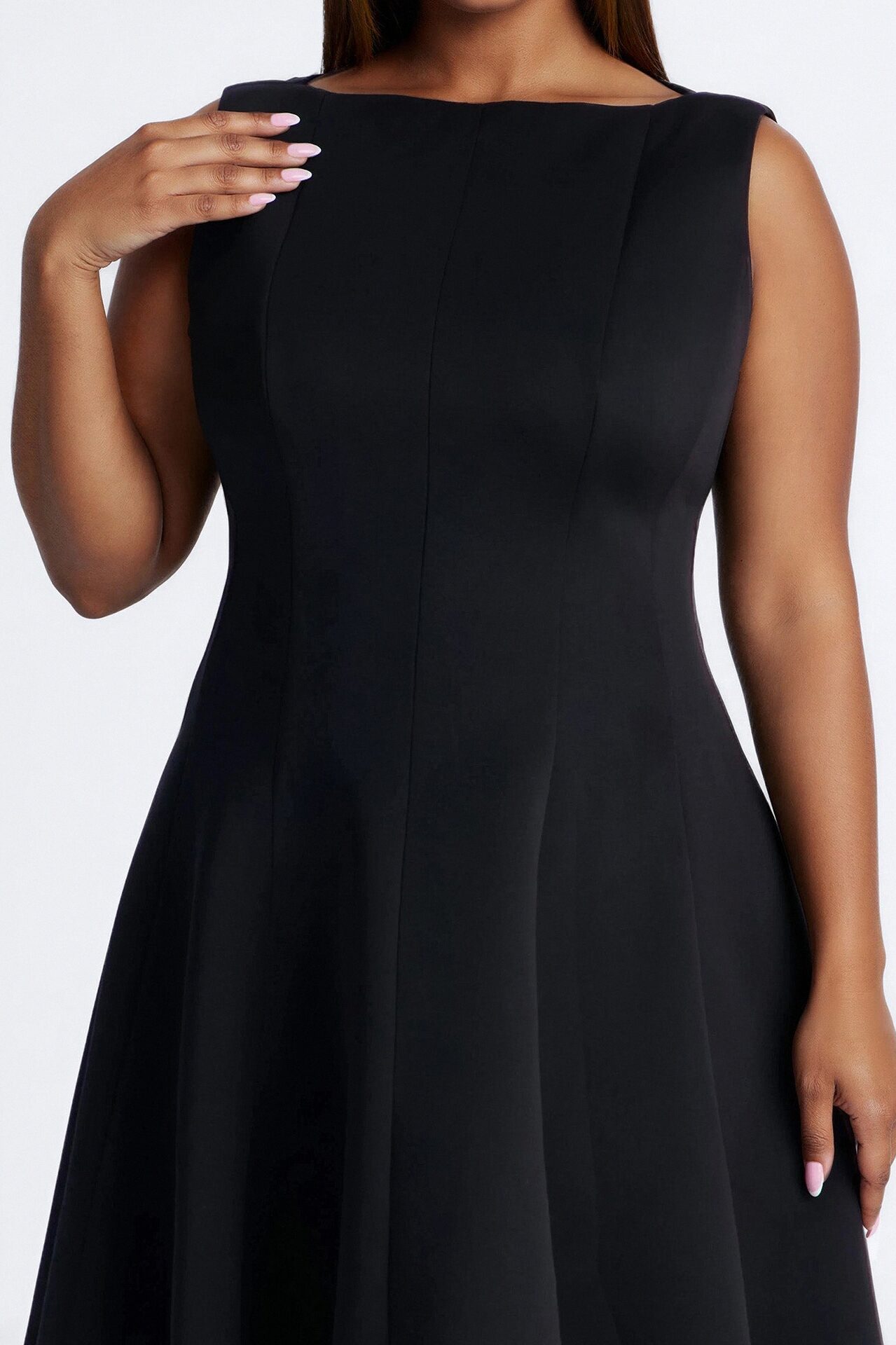 Petite Sweet Sunday Pleated Midi Dress - Black