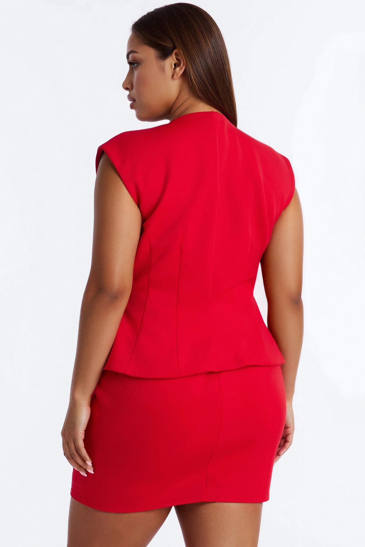 In My Bag Pleated Scuba Mini Dress - Red