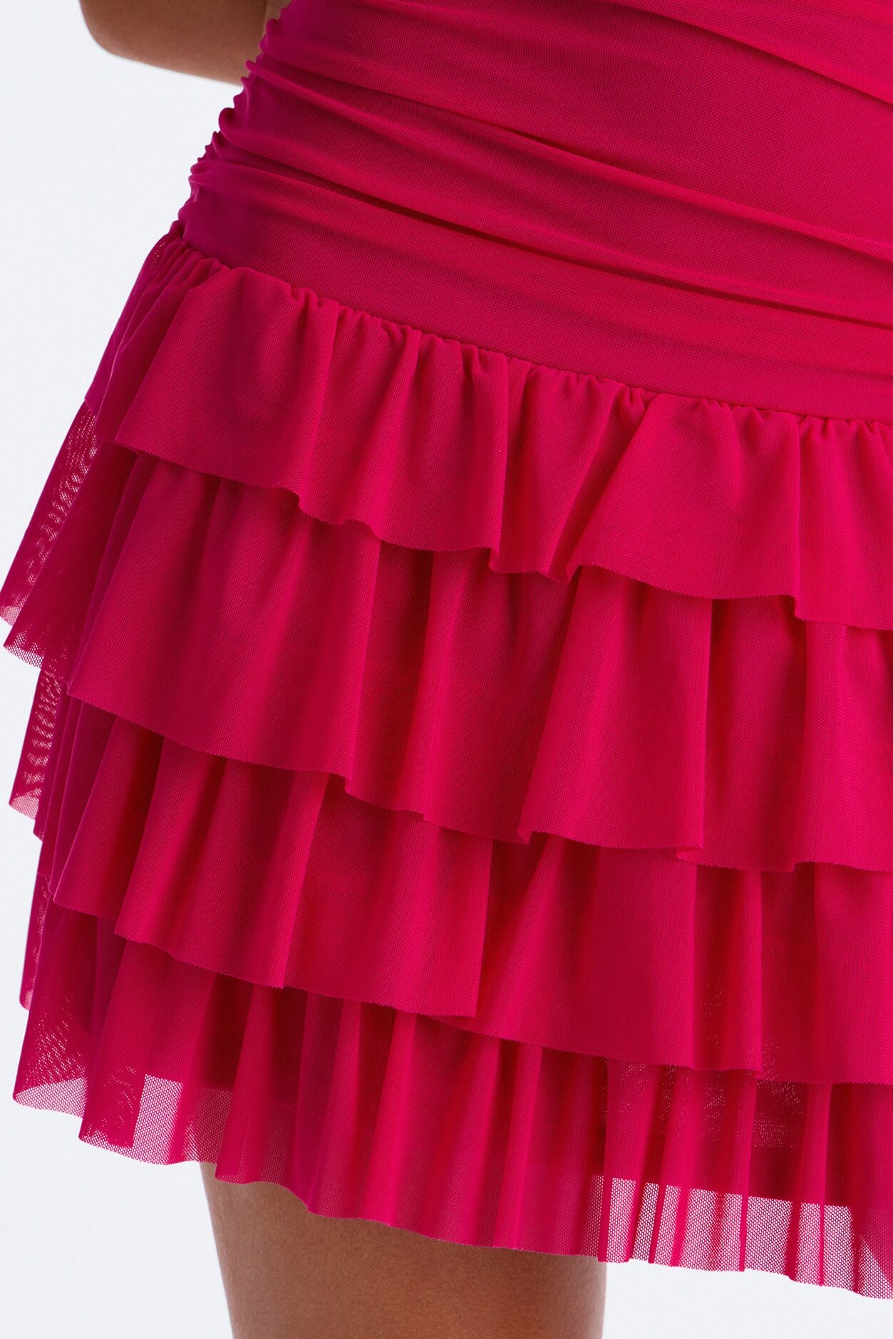Brisa Halter Mesh Mini Dress - Fuchsia