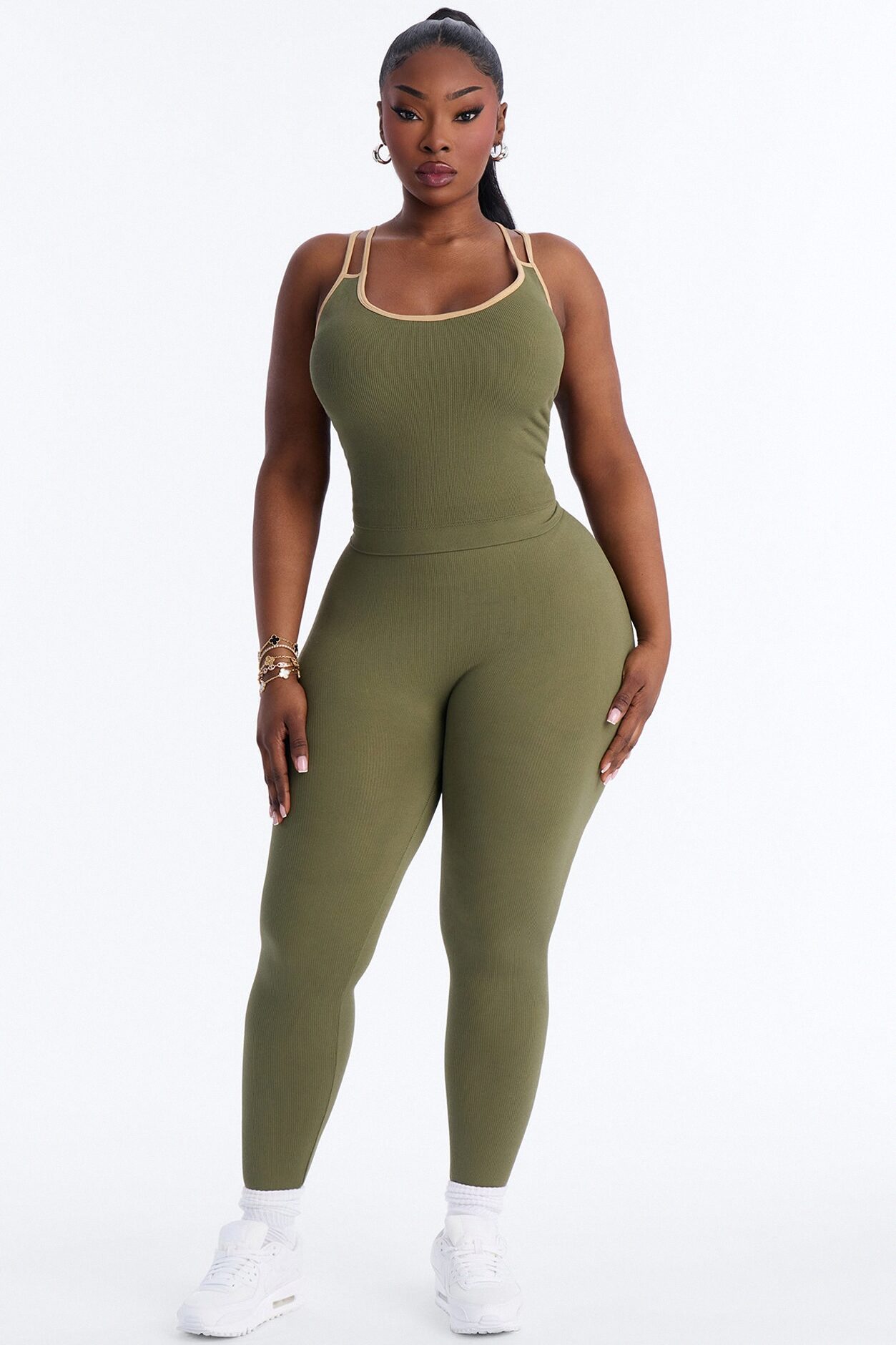 High Impact Seamless Legging Set - Olive