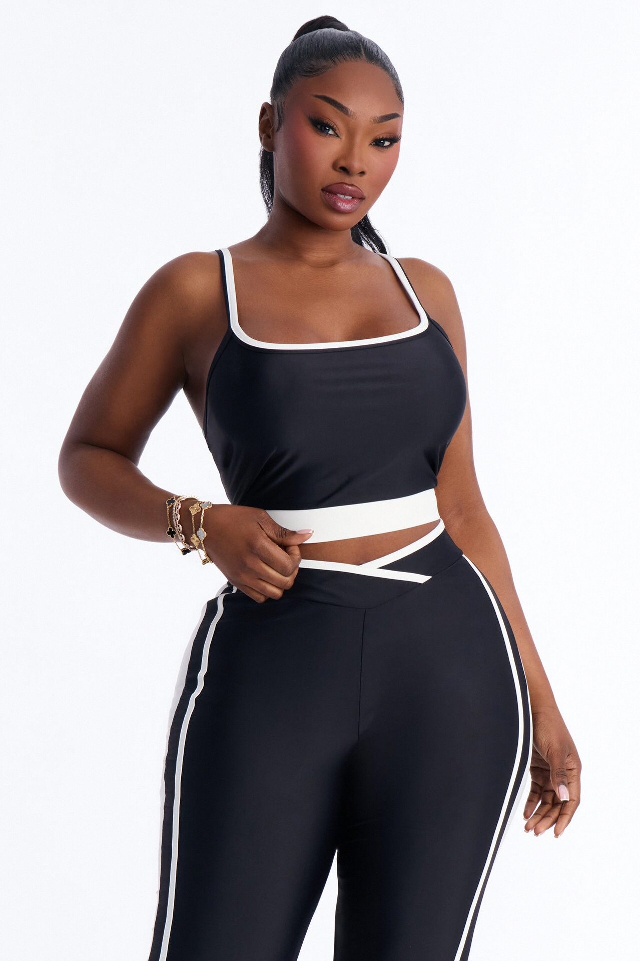 Workout Babe Flare Legging Set - Black