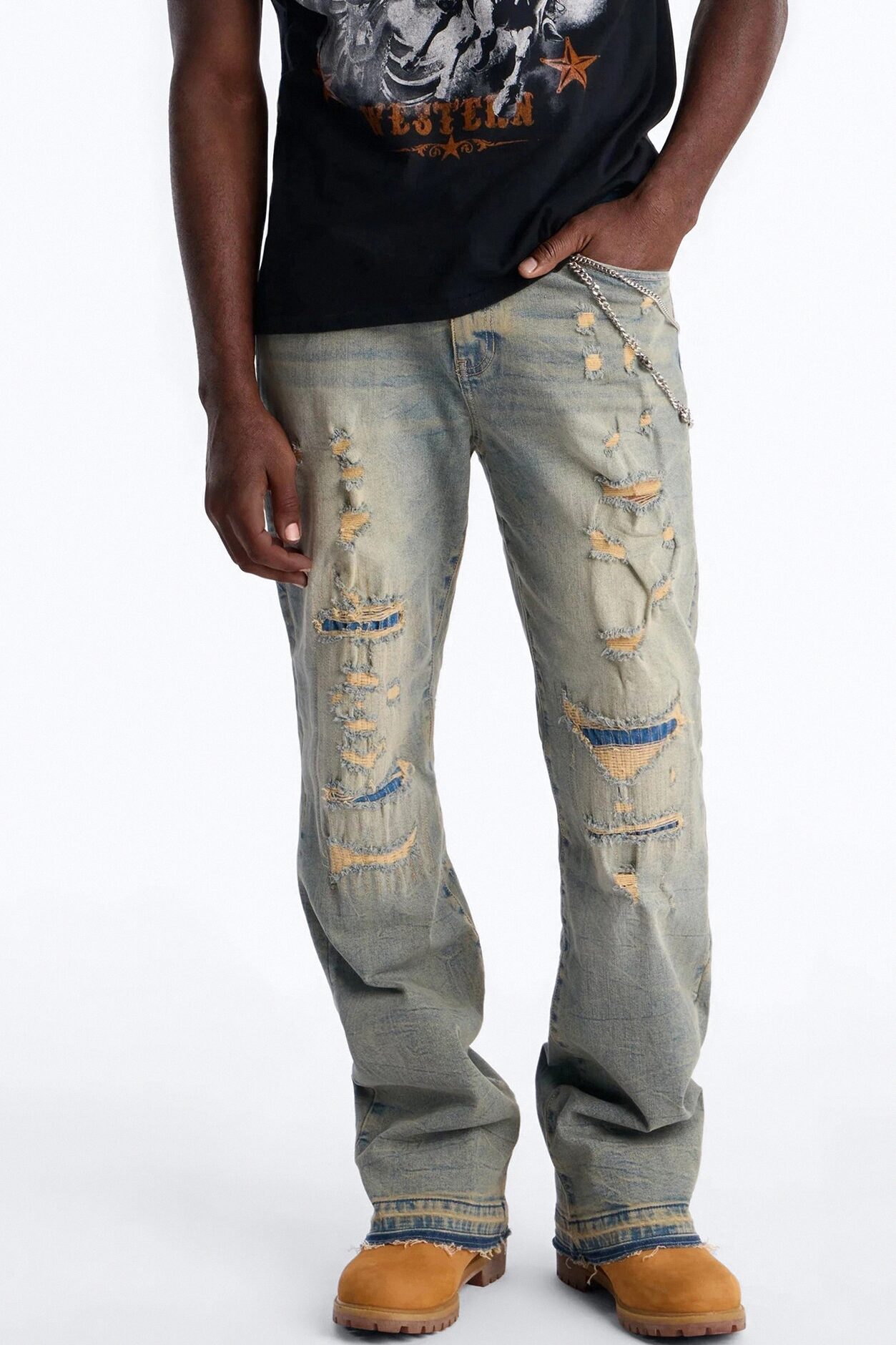 Undercover Slim Stacked Flare Jeans - Vintage Blue Wash